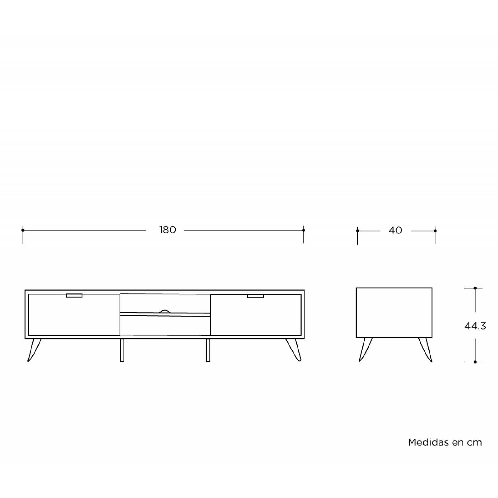 Mueble de tv Ebano   Gris oscuro