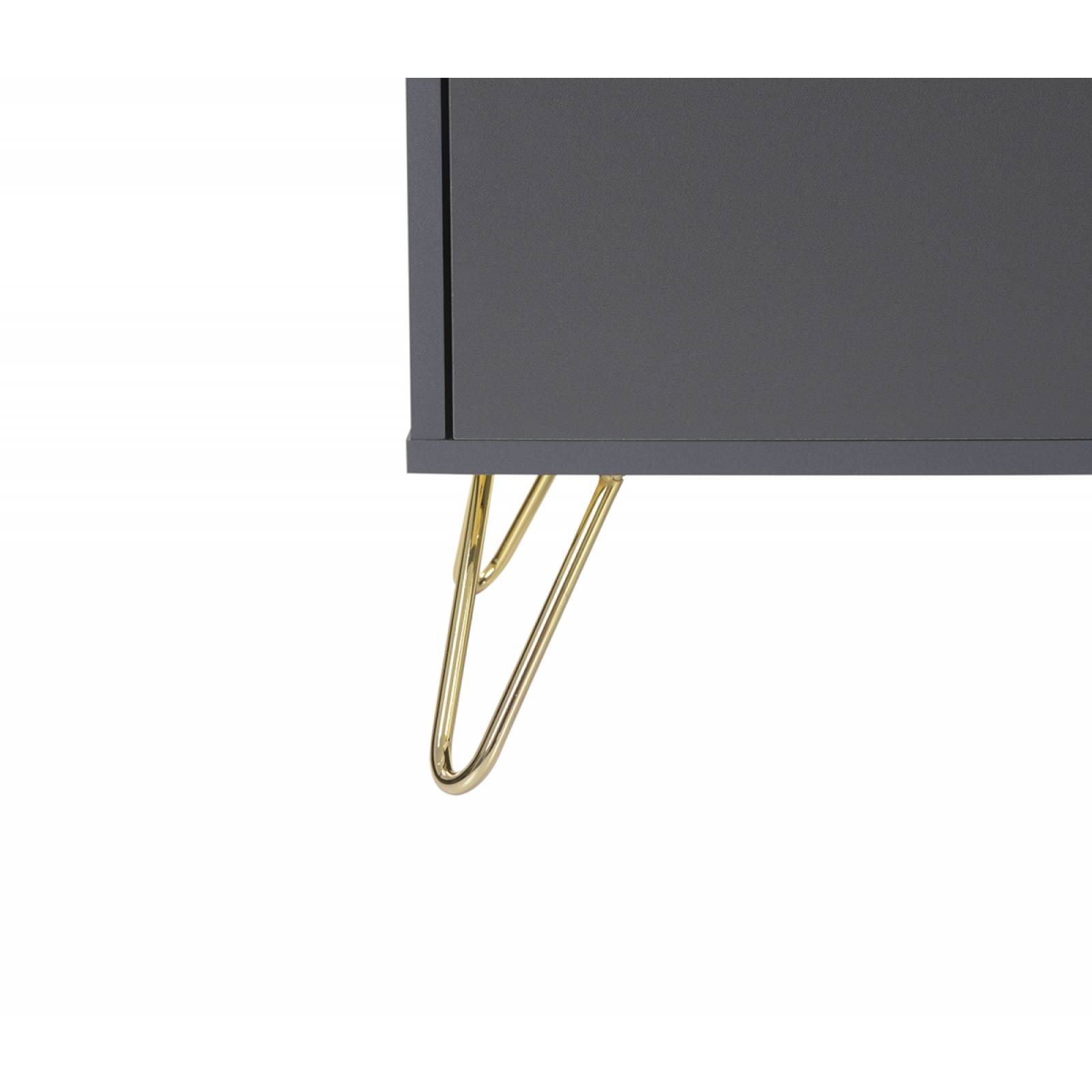 Mueble de tv Ebano   Gris oscuro