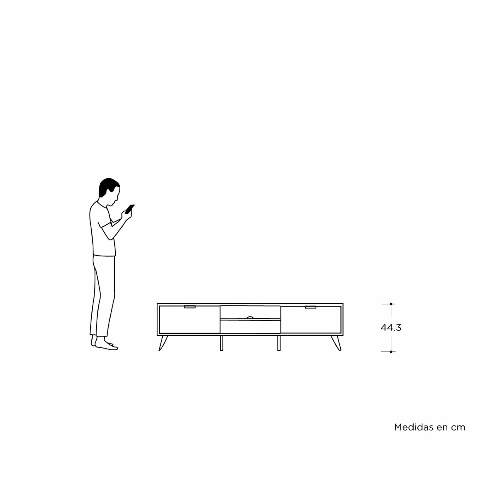 Mueble de tv Ebano   Gris oscuro