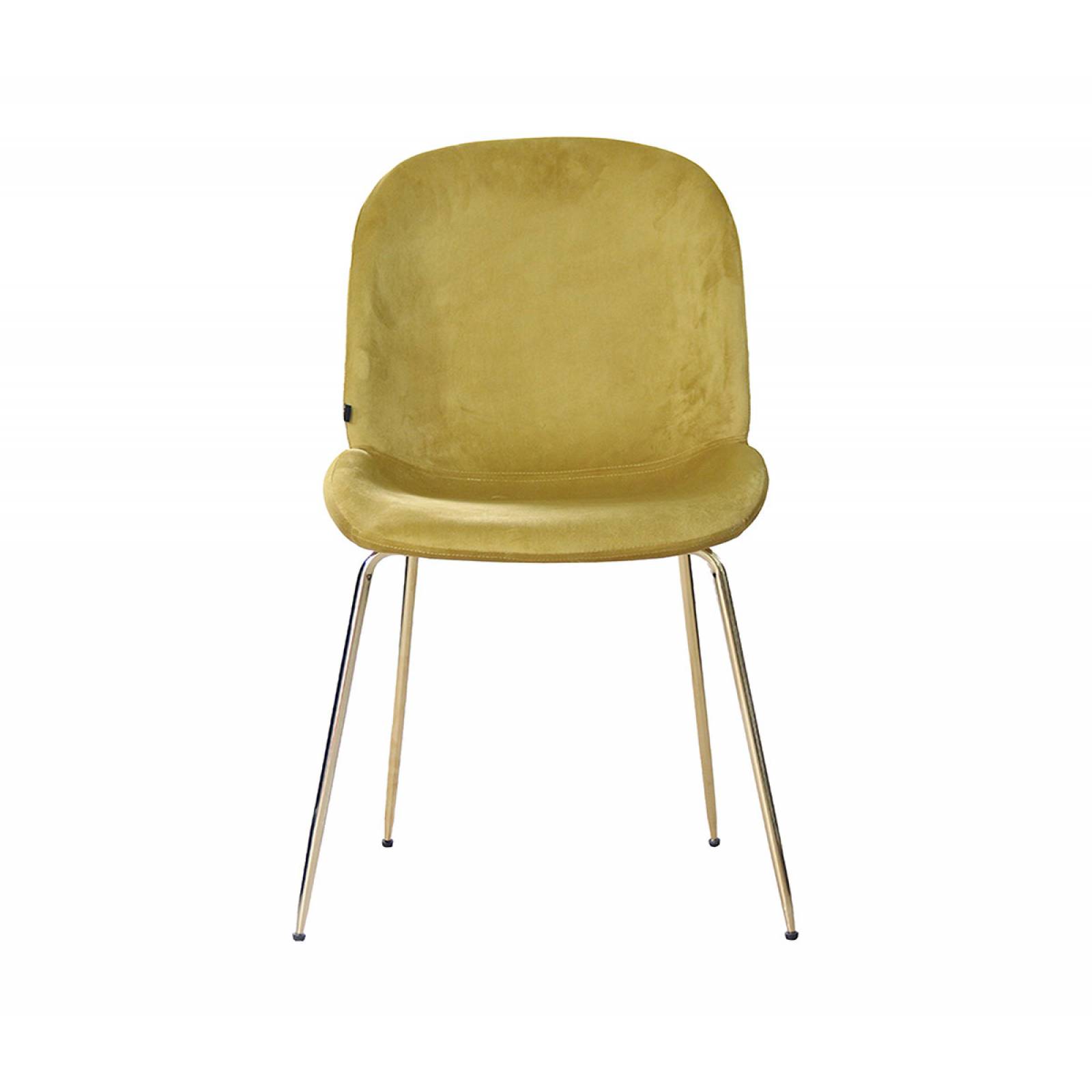 Silla Apatli pata latón   Verde olivo