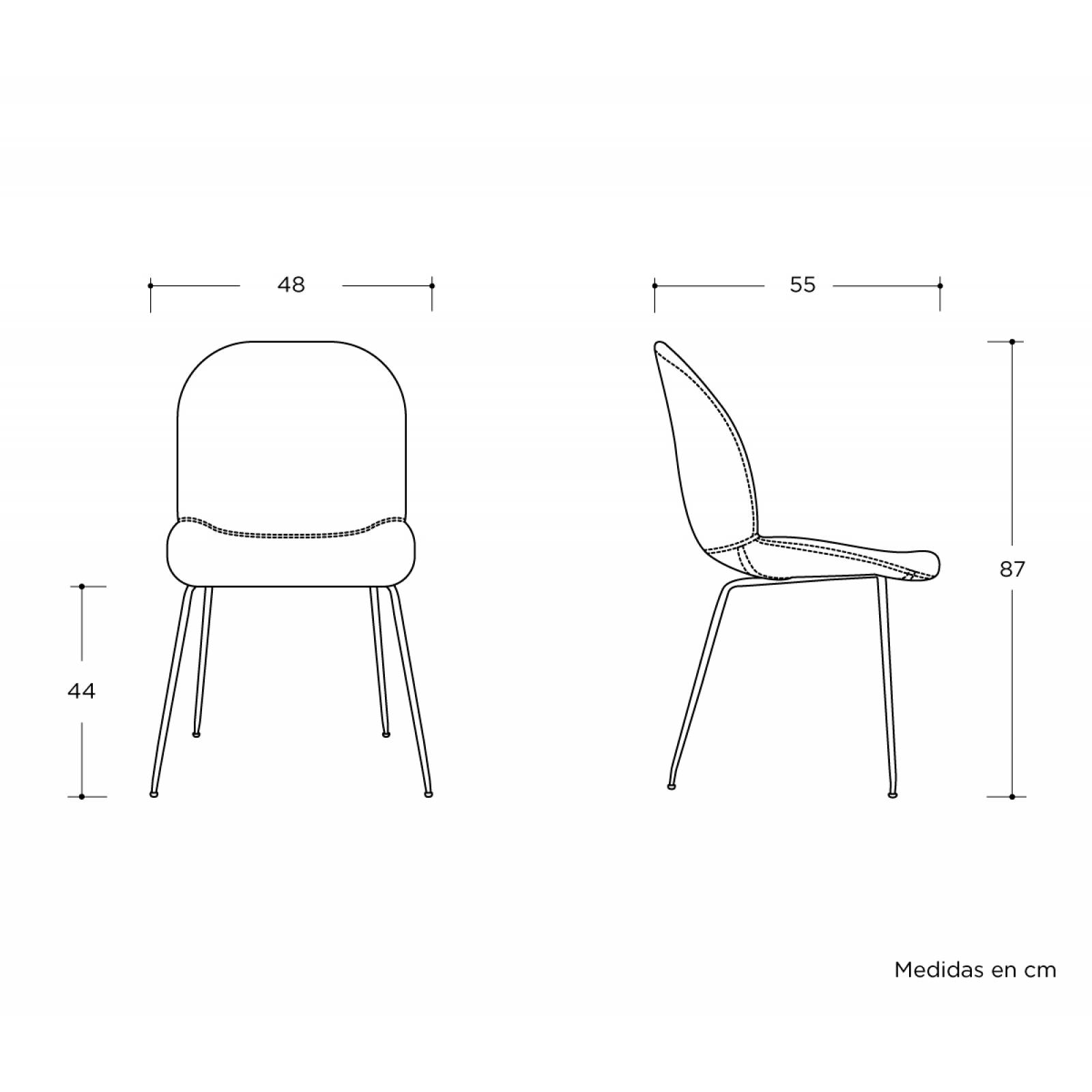 Silla Apatli pata latón   Verde olivo
