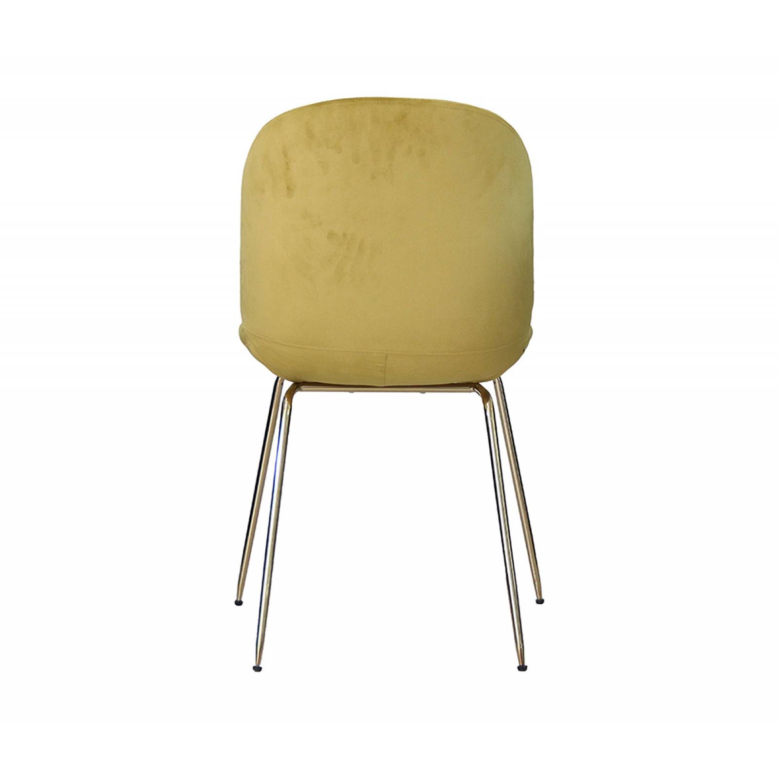 Silla Apatli pata latón   Verde olivo