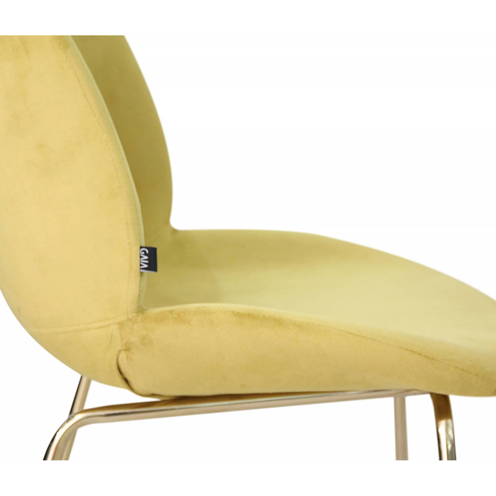 Silla Apatli pata latón   Verde olivo