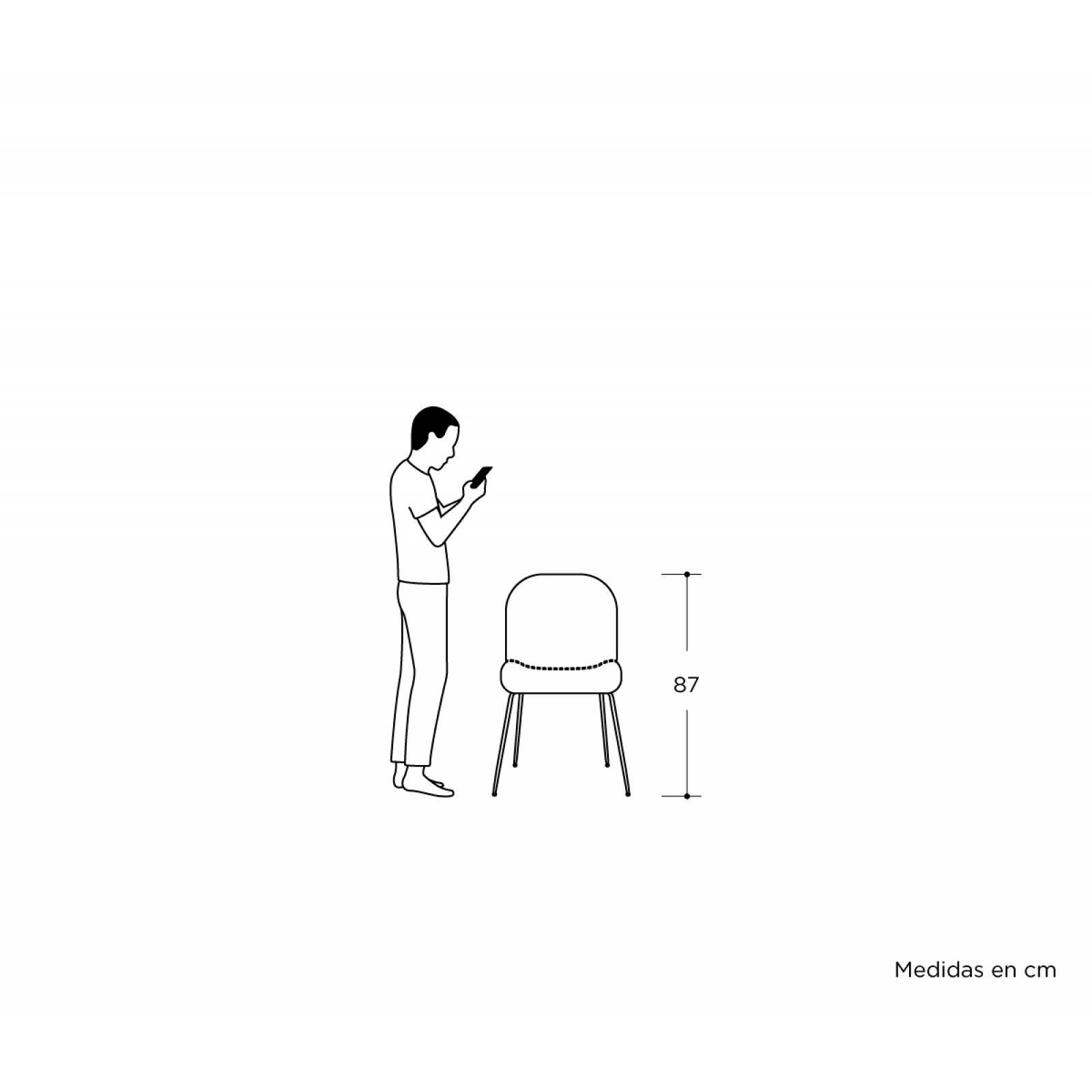 Silla Apatli pata latón   Verde olivo