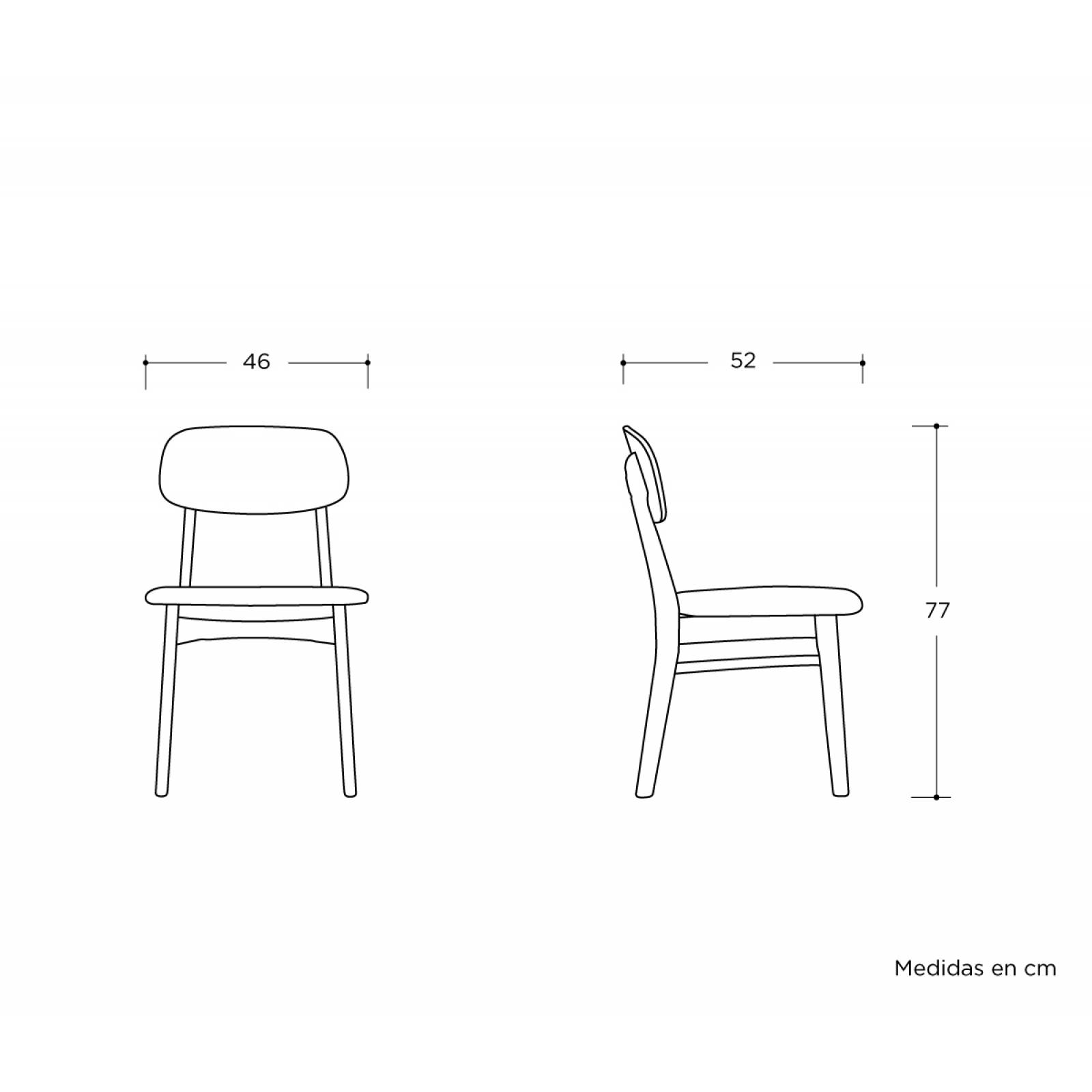 Silla Boris natural   Gris claro