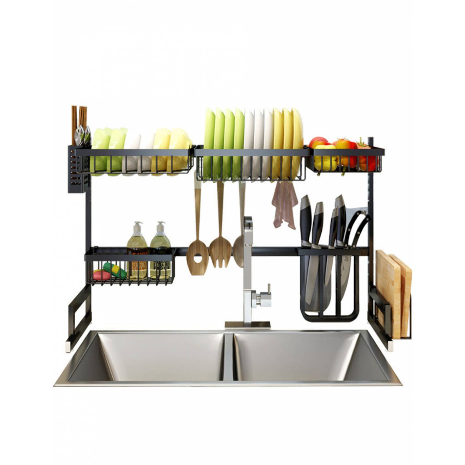 Escurridor De Trastes 2 Niveles Sobre Tarja Grande Cocina