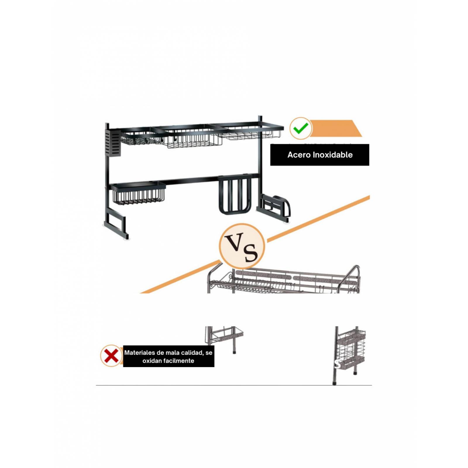 Escurridor De Trastes 2 Niveles Sobre Tarja Grande Cocina
