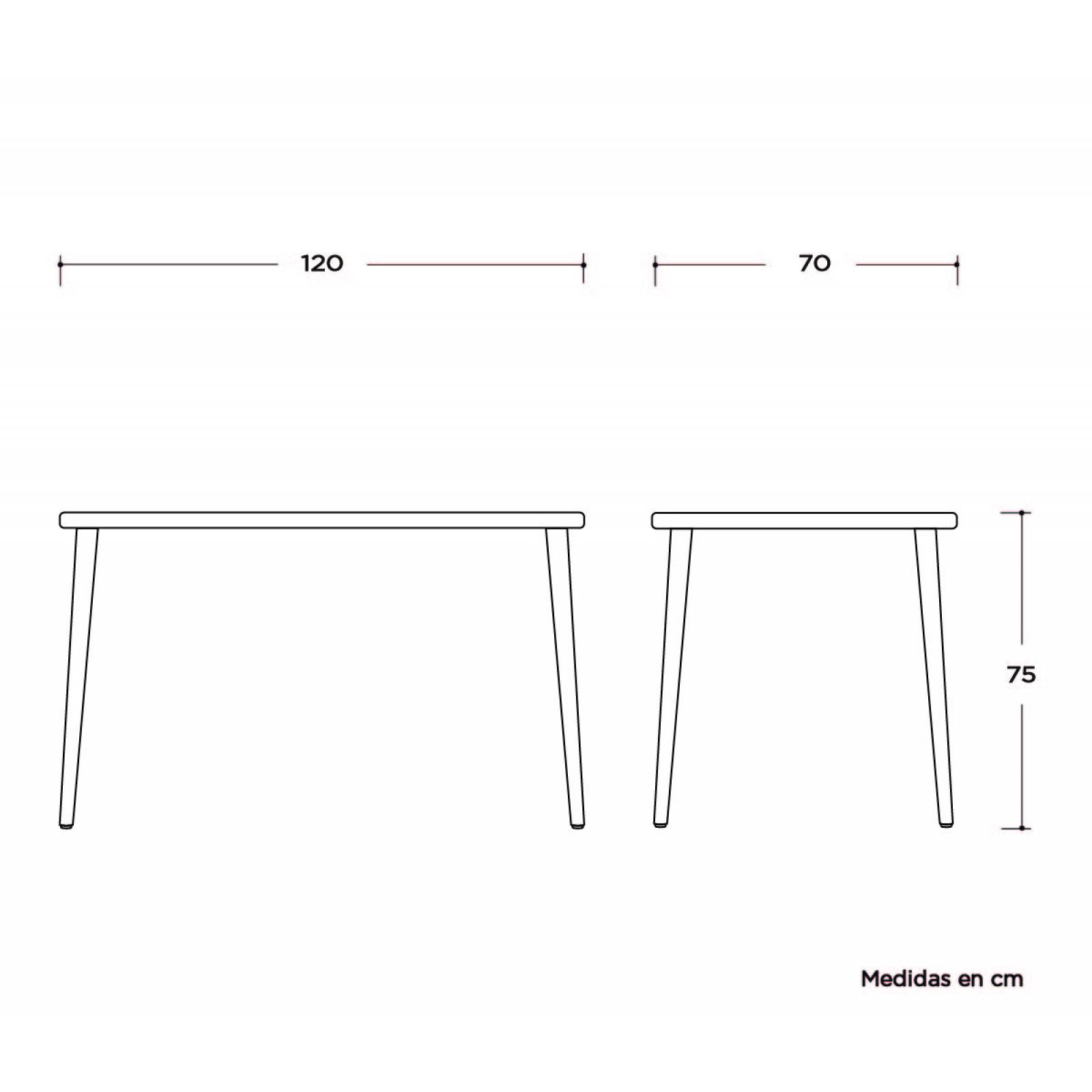 Mesa de comedor Trento rectangular encino   Blanco