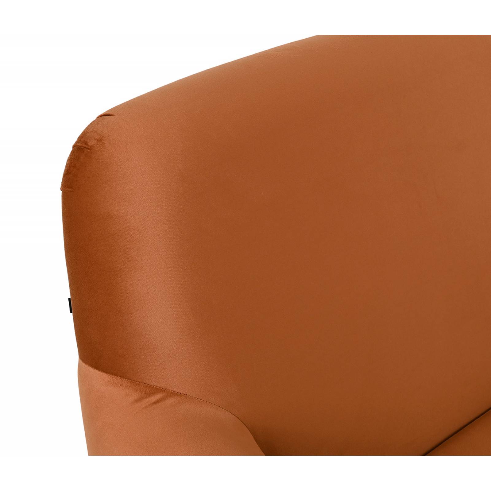 Sillón Jitotol terciopelo pata Nogal   Naranja