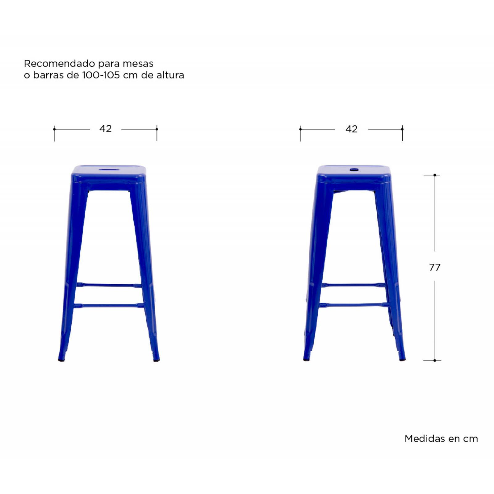 Banco alto réplica Tolix 77 cm   Azul marino
