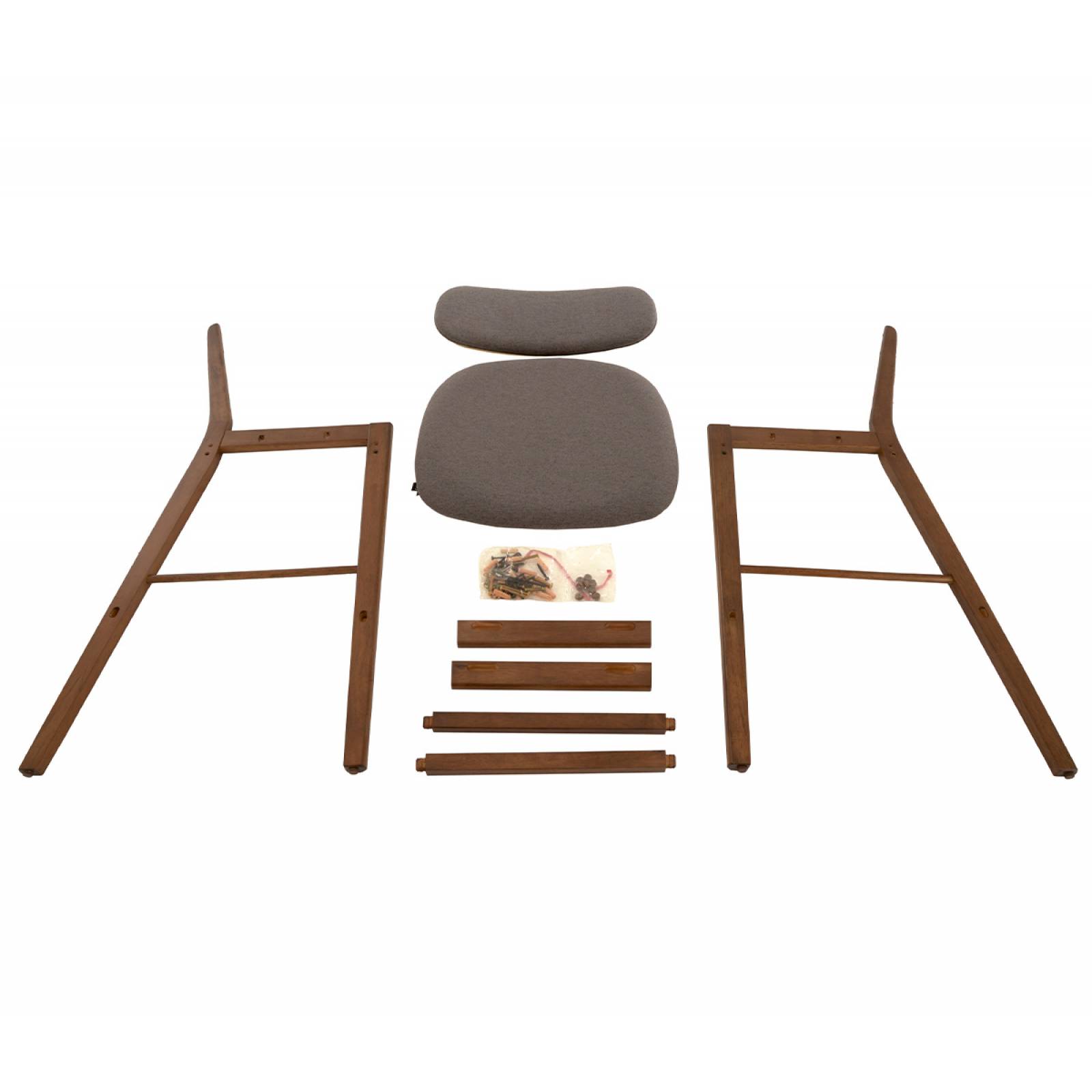 Banco alto Marcela nogal   Gris oscuro