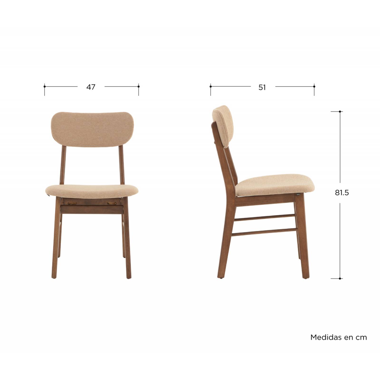 Silla Marcela nogal   Taupe