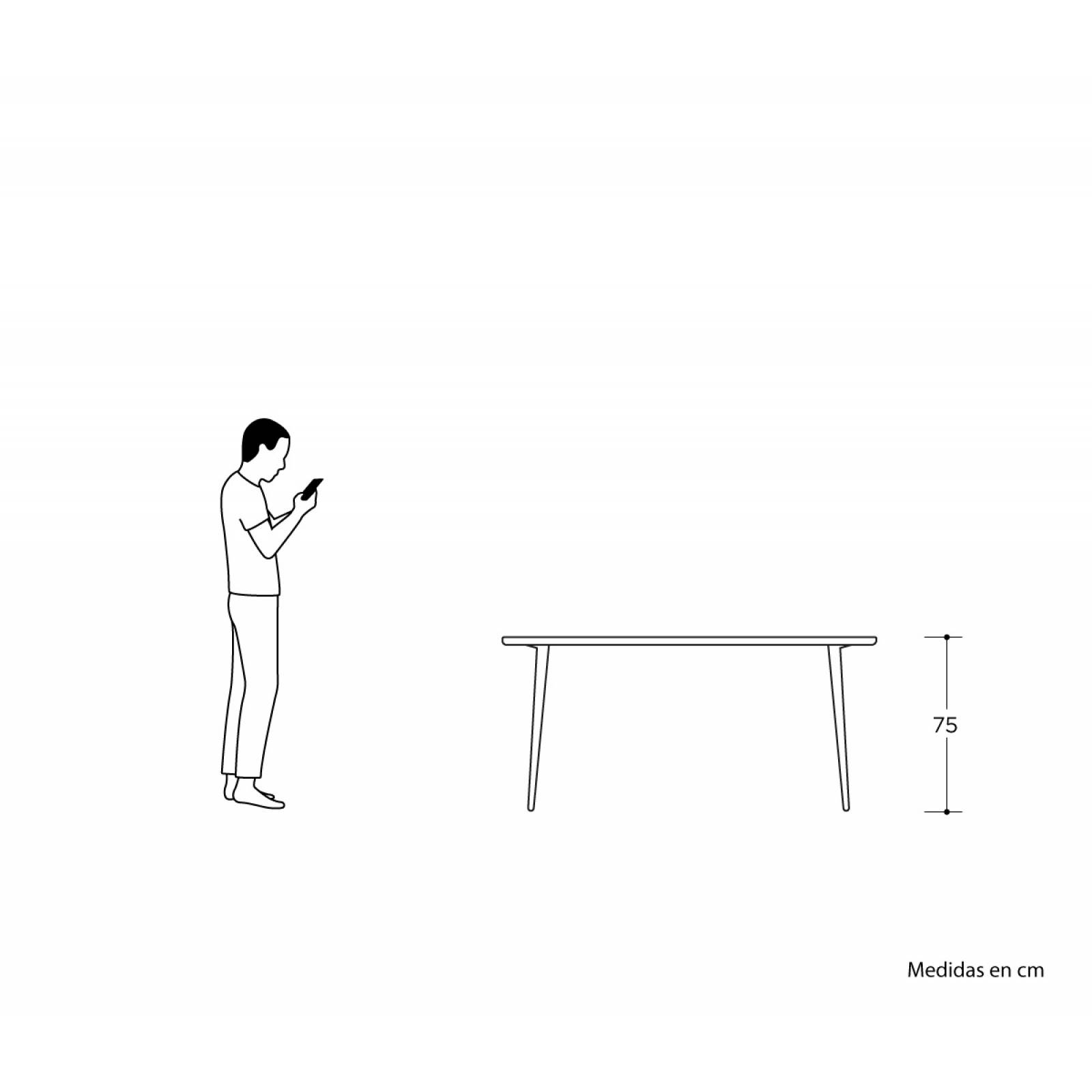 Mesa de comedor Sopra 150 cm pata negra Negro