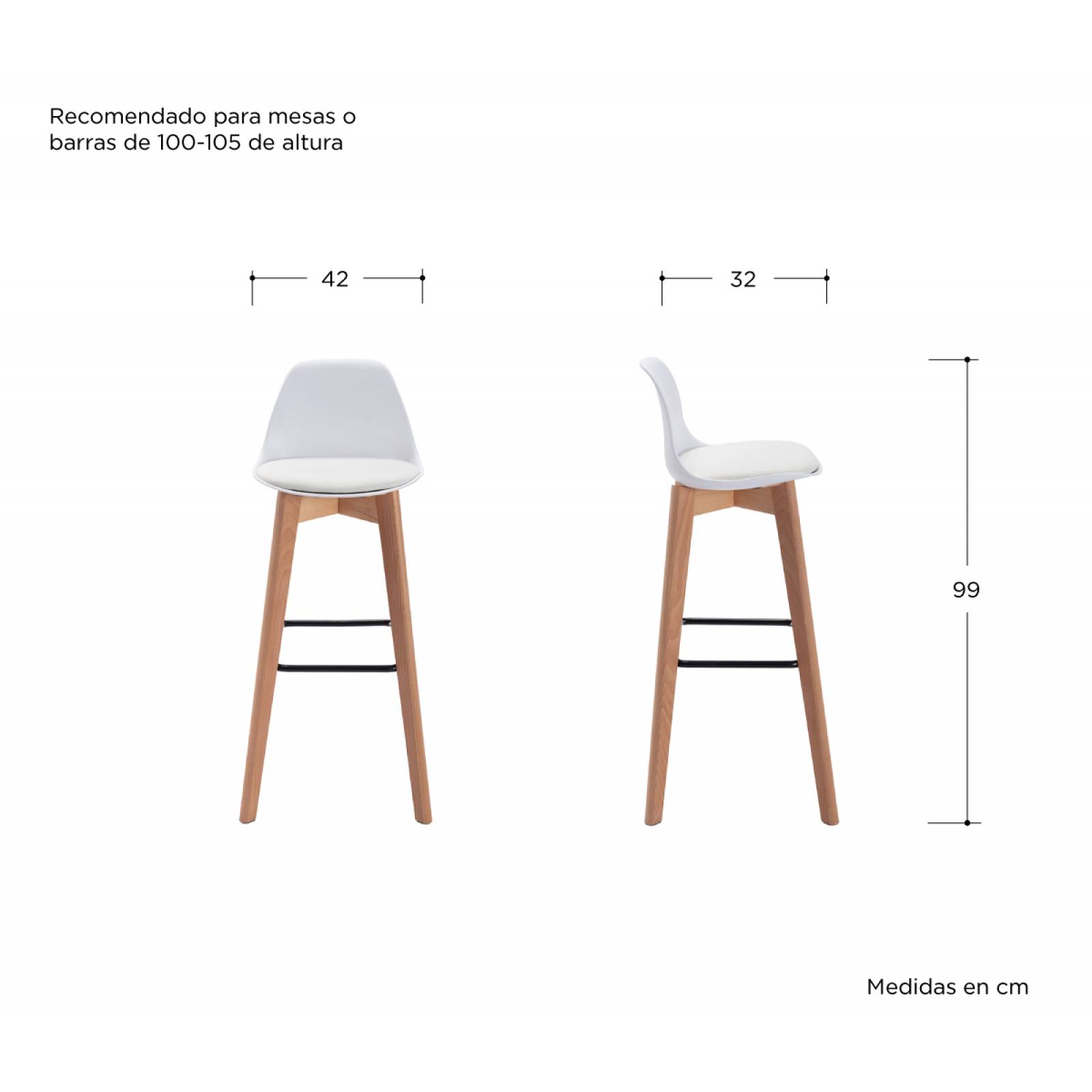 Banco alto Paddy   Blanco