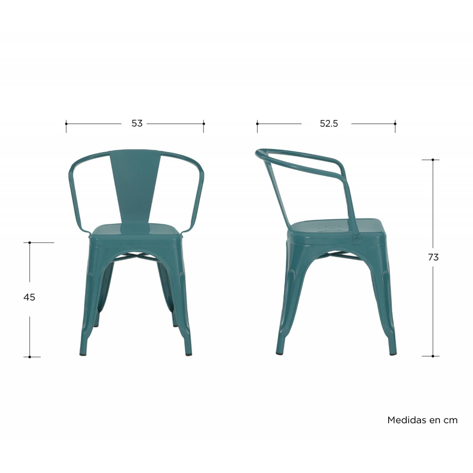 Silla con brazos Maggie   Azul