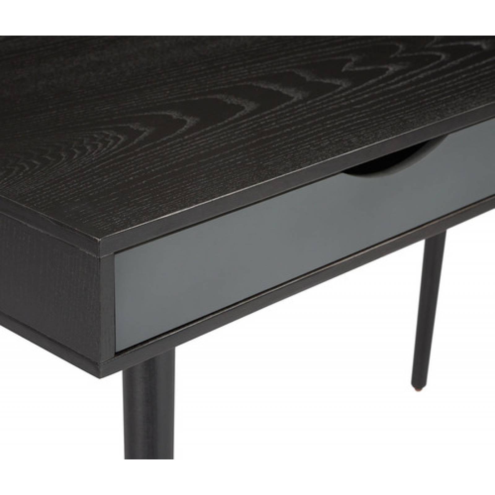 Escritorio Gaia Breton Madera Negra Ejecutivo Moderno Gris