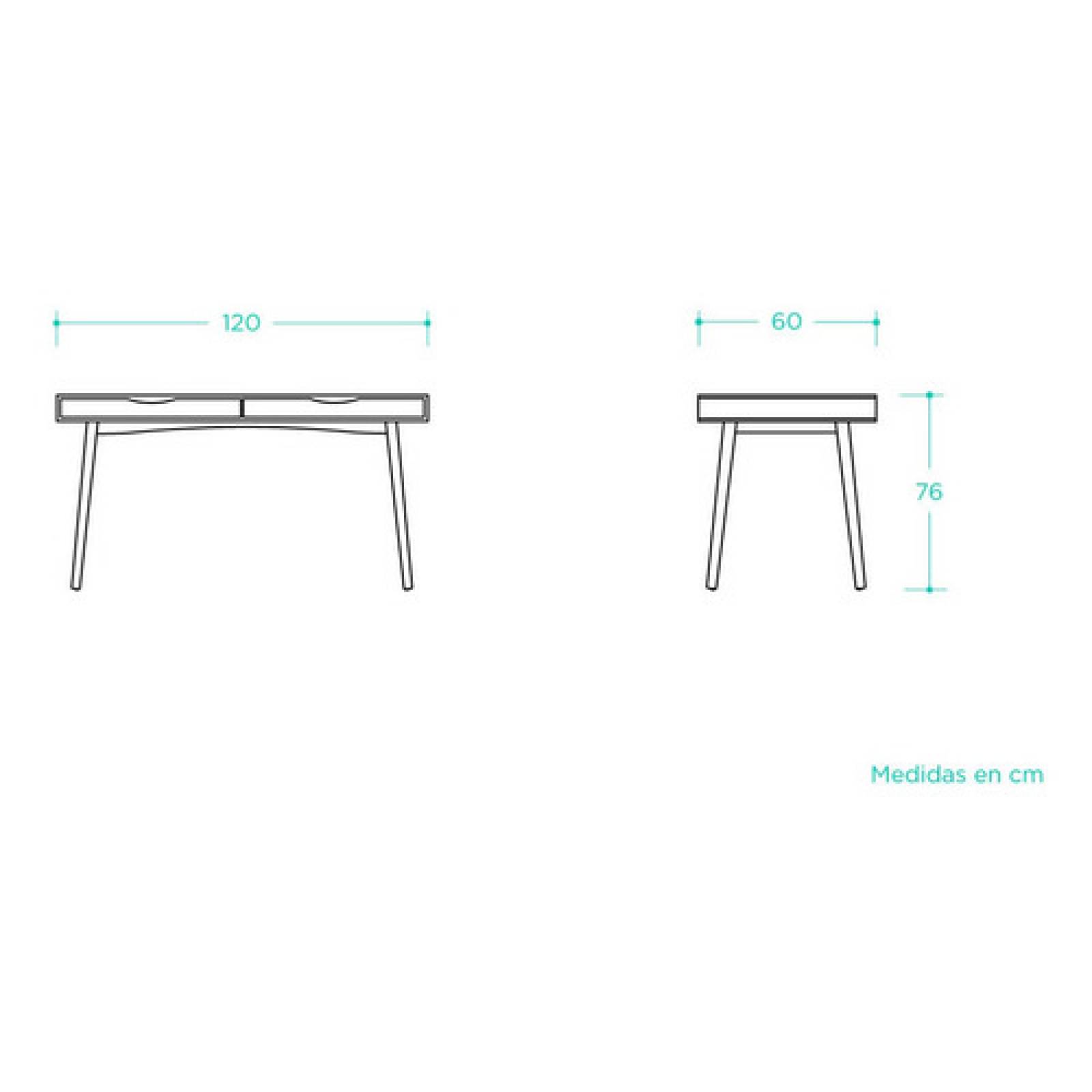 Escritorio Gaia Breton Madera Negra Ejecutivo Moderno Gris