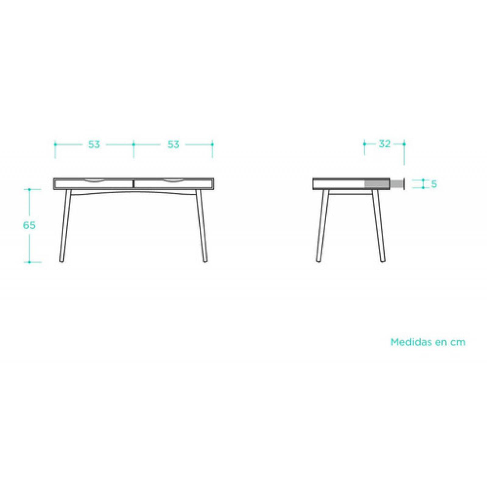 Escritorio Gaia Breton Madera Negra Ejecutivo Moderno Gris