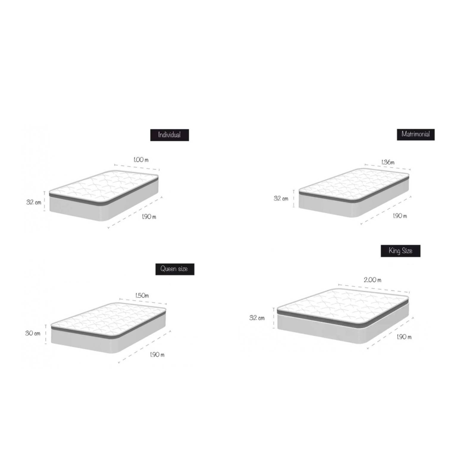 Colchón América Blackline matrimonial   Gris oxford