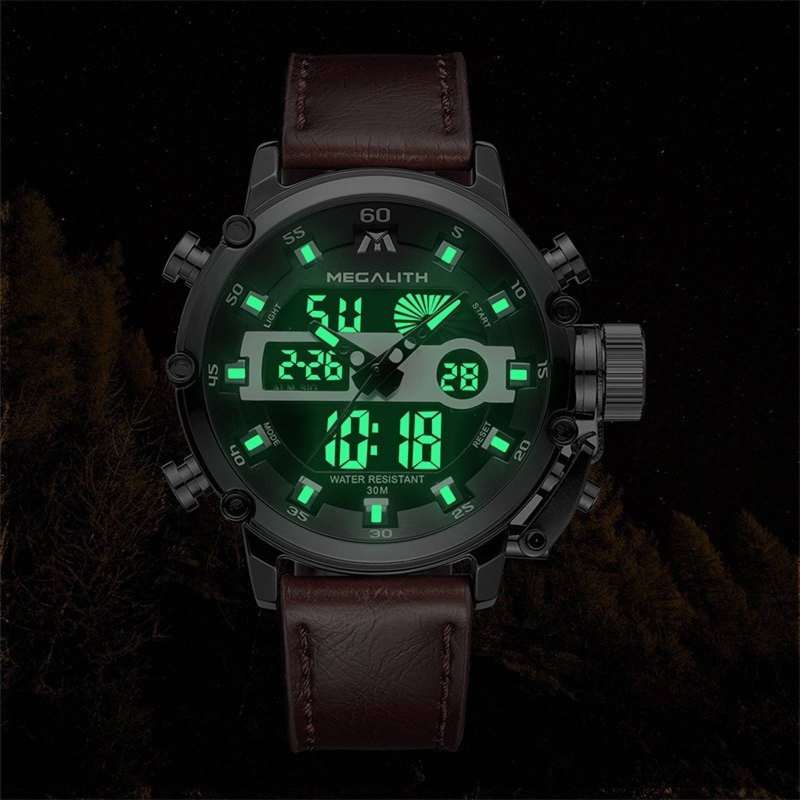 Reloj Hombre Megalith Analogo-digital Moda Luminoso Sil8051m