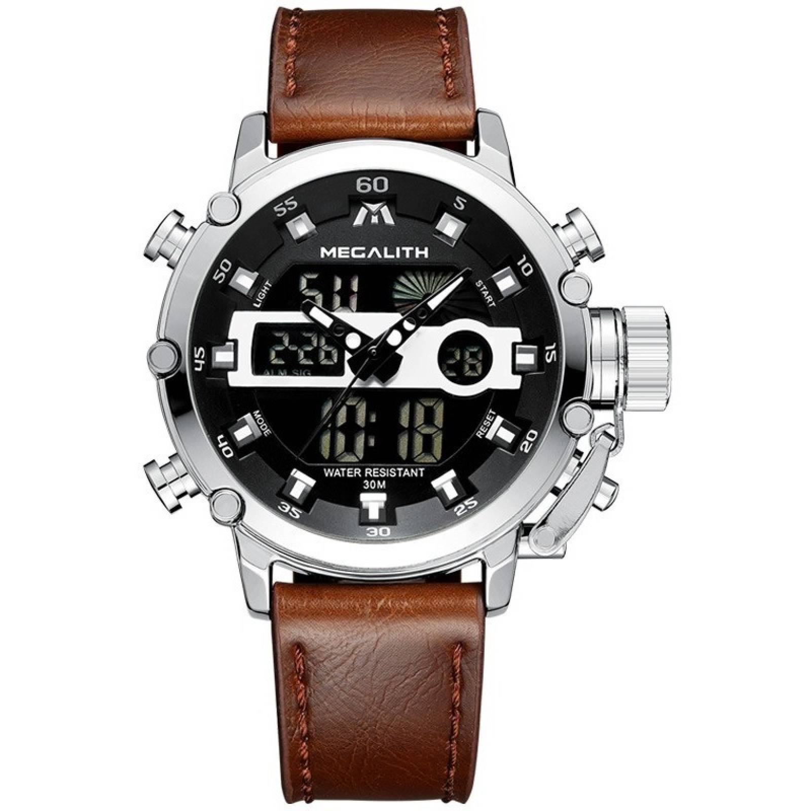 Reloj Hombre Megalith Analogo-digital Moda Luminoso Sil8051m