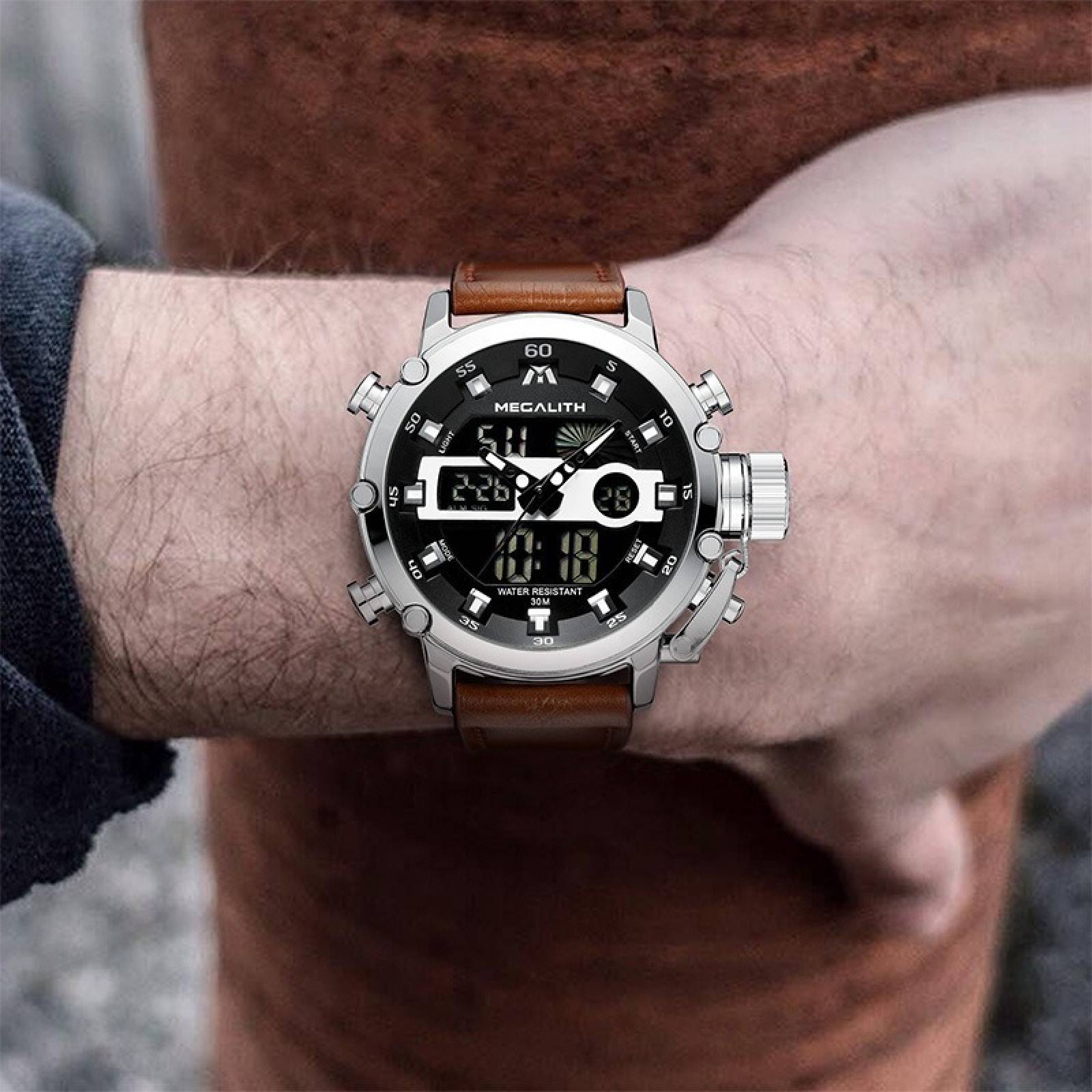 Reloj Hombre Megalith Analogo-digital Moda Luminoso Sil8051m