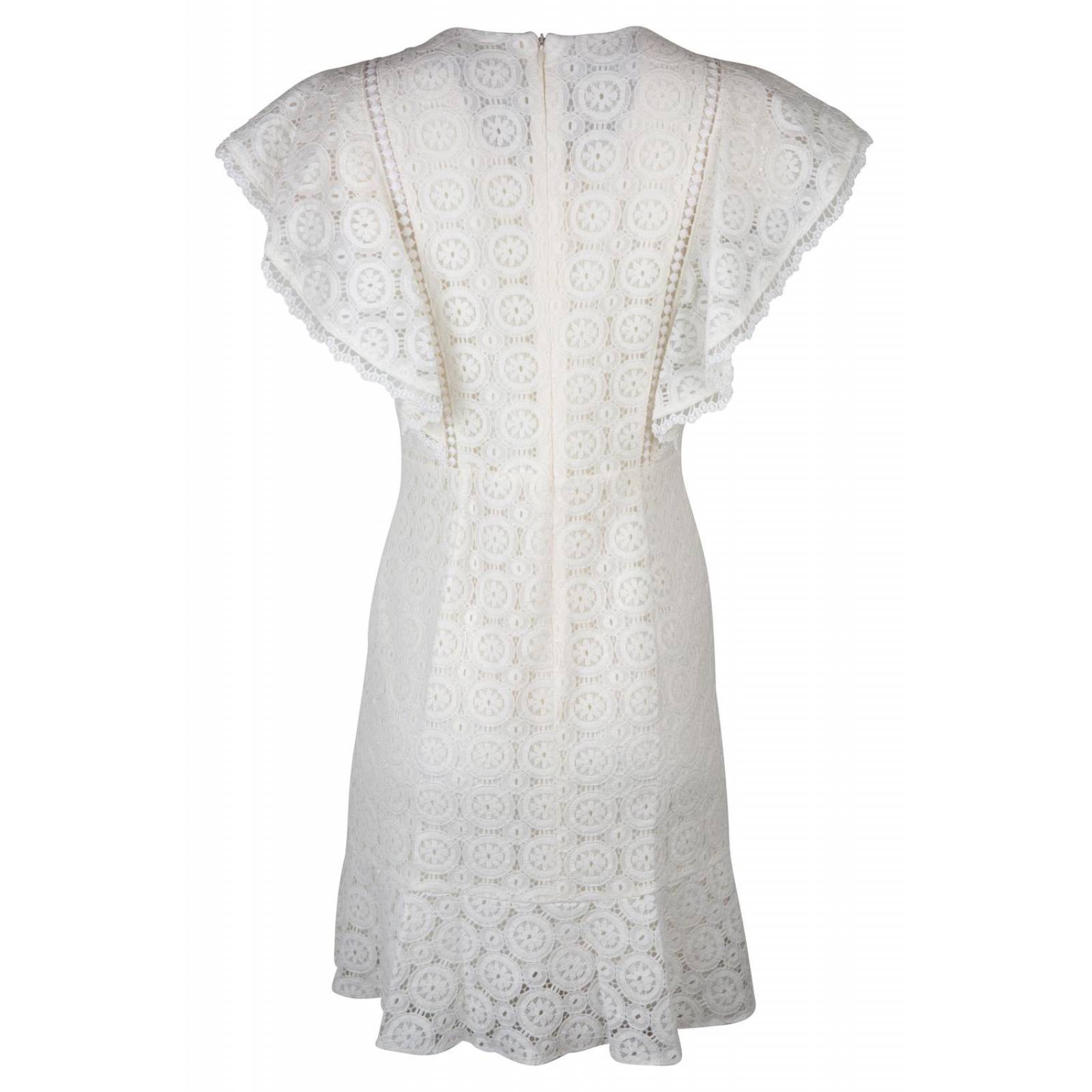 VESTIDO CORTO ESCAROLAS DEL. OLAN RUEDO HU 04 