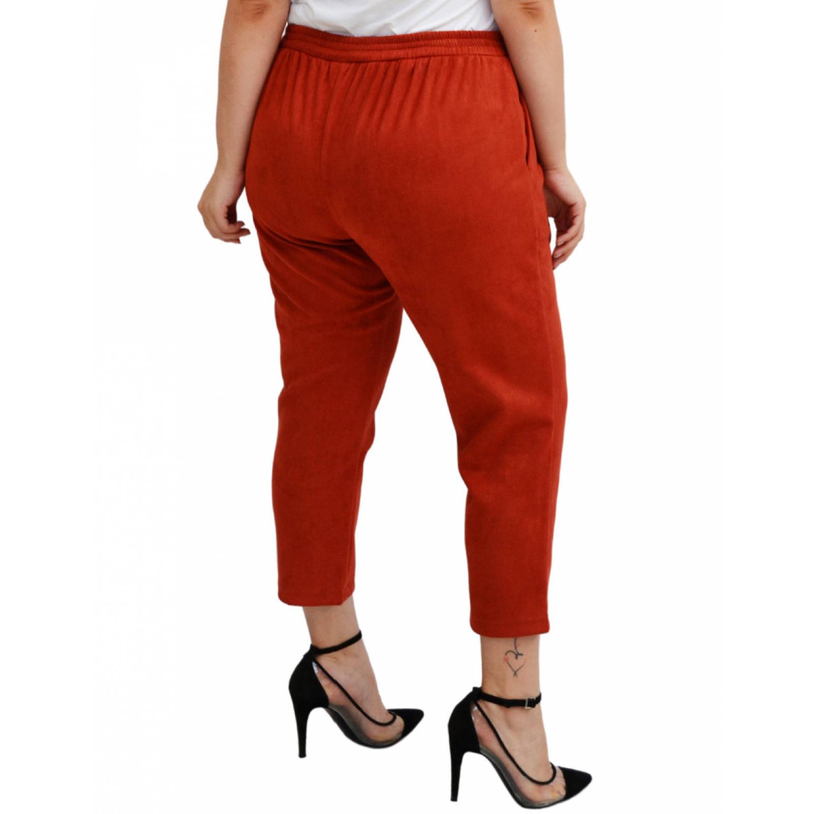 L04800 - Pantalón Capri amplio para Dama Color Rojo T 28 a 38