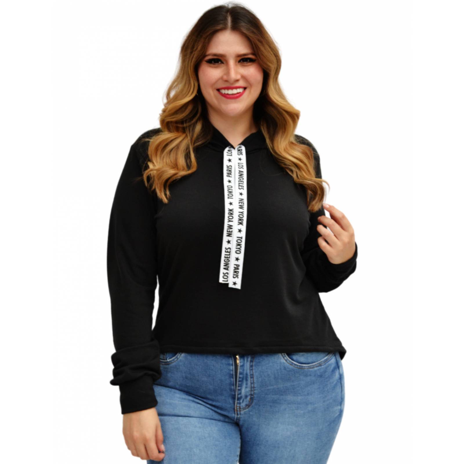 Sudadera Roman Fashion corte asimétrico en talla extra modelo 8027