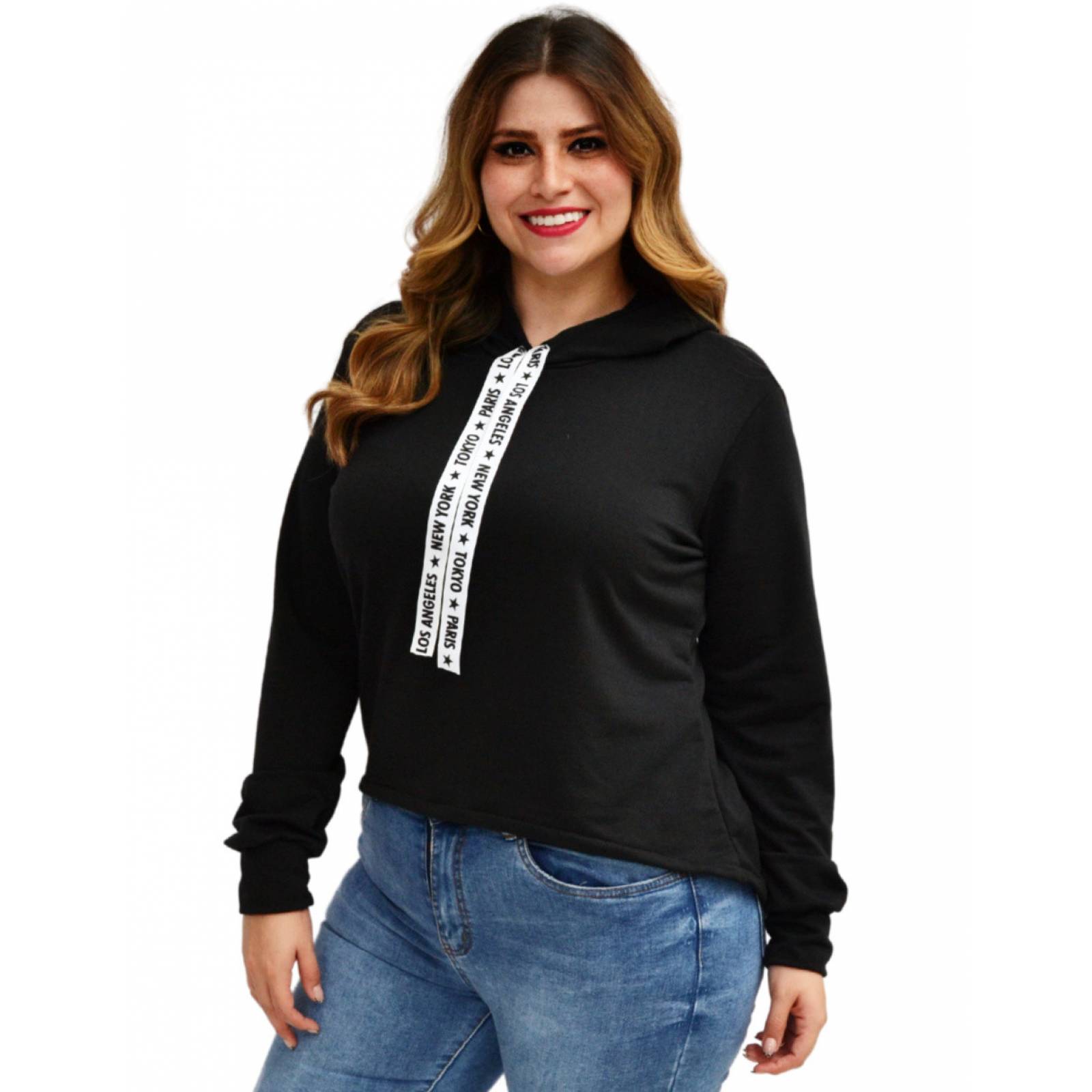 Sudadera Roman Fashion corte asimétrico en talla extra modelo 8027