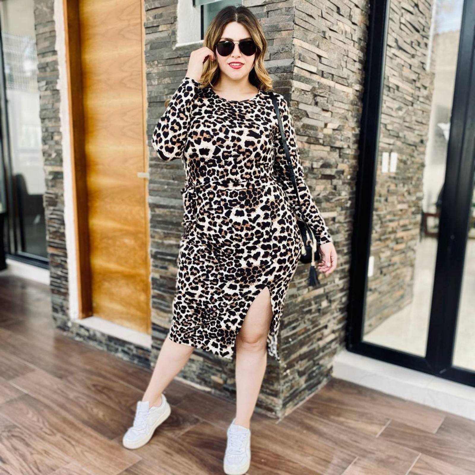 Vestido Print con Abertura 4259 TALLA EXTRA CURVY 