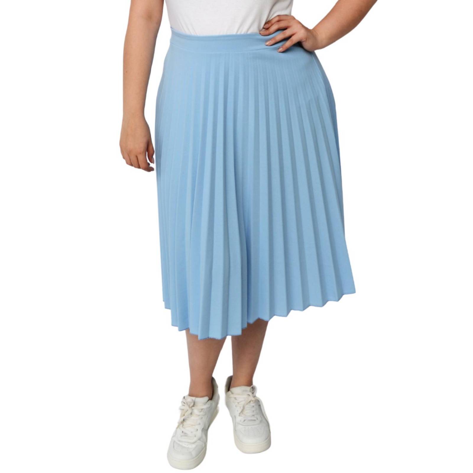 Falda plisada en talla extra, modelo 715 (azul)