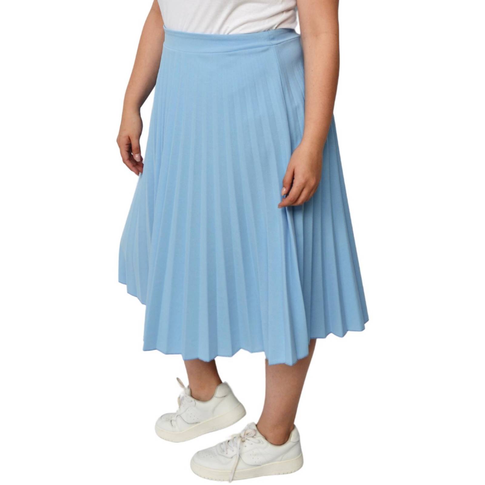Falda plisada en talla extra, modelo 715 (azul)