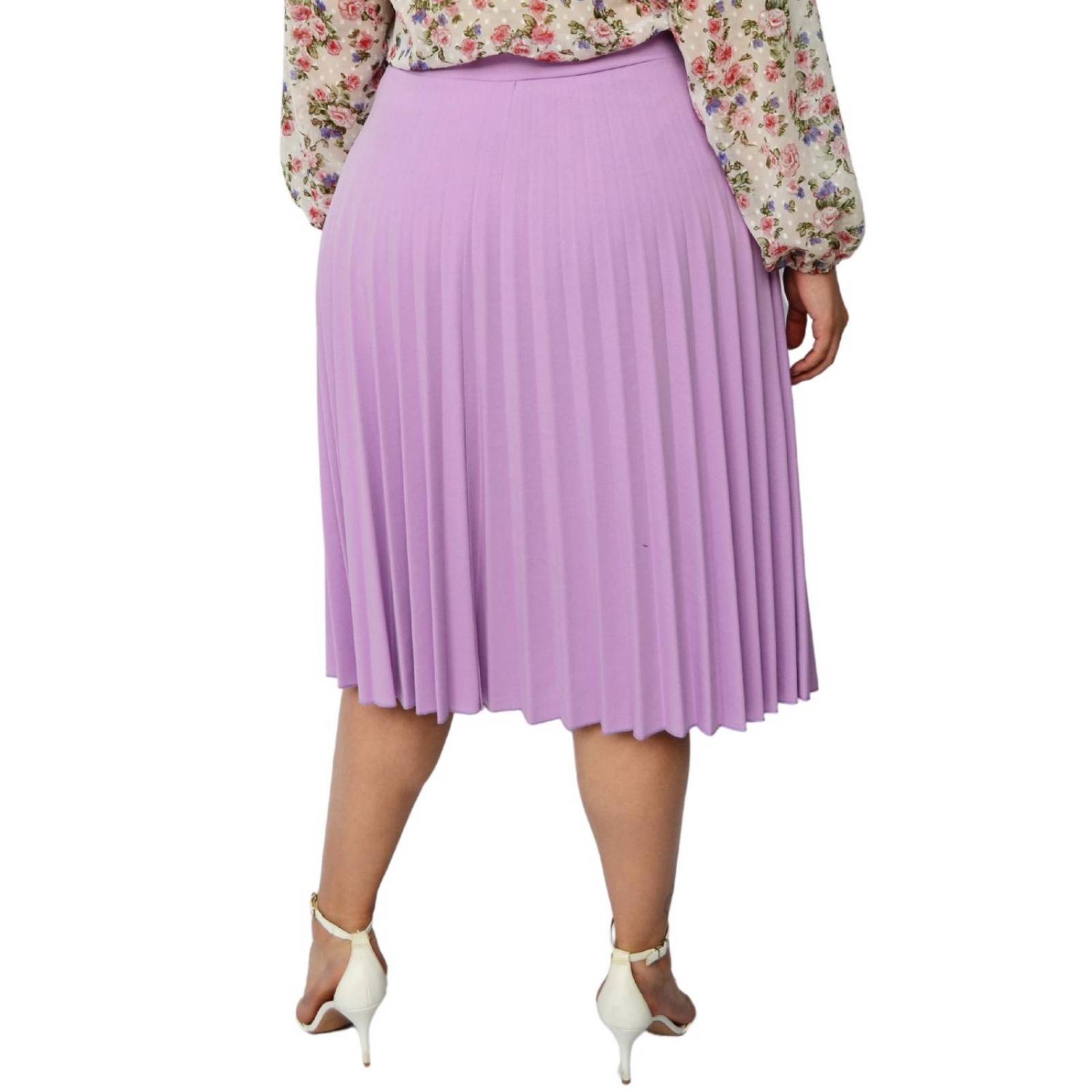 Falda plisada en talla extra, modelo 715 (lila) 
