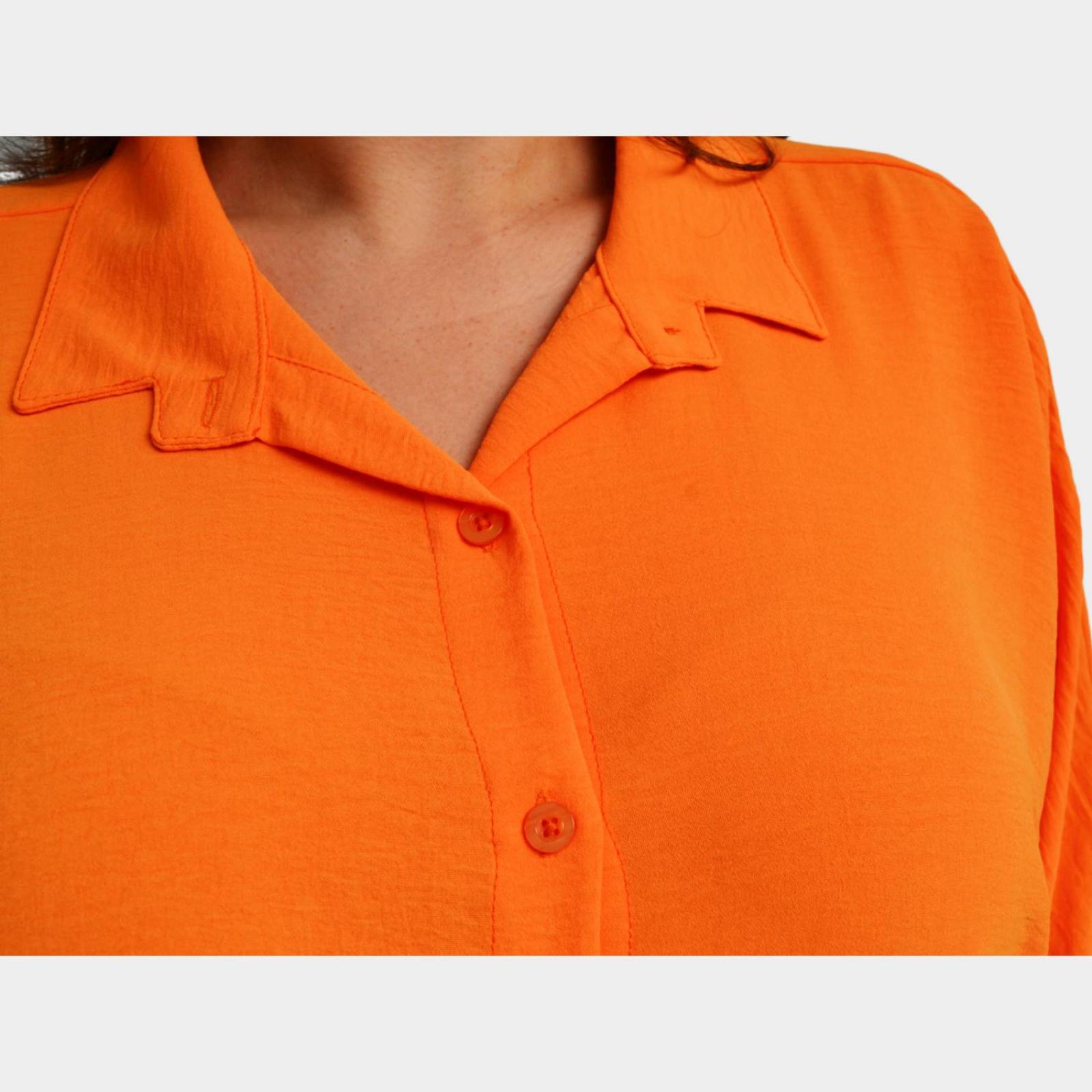 Vestido camisero oversize en talla extra, modelo 1306 (Naranja) 