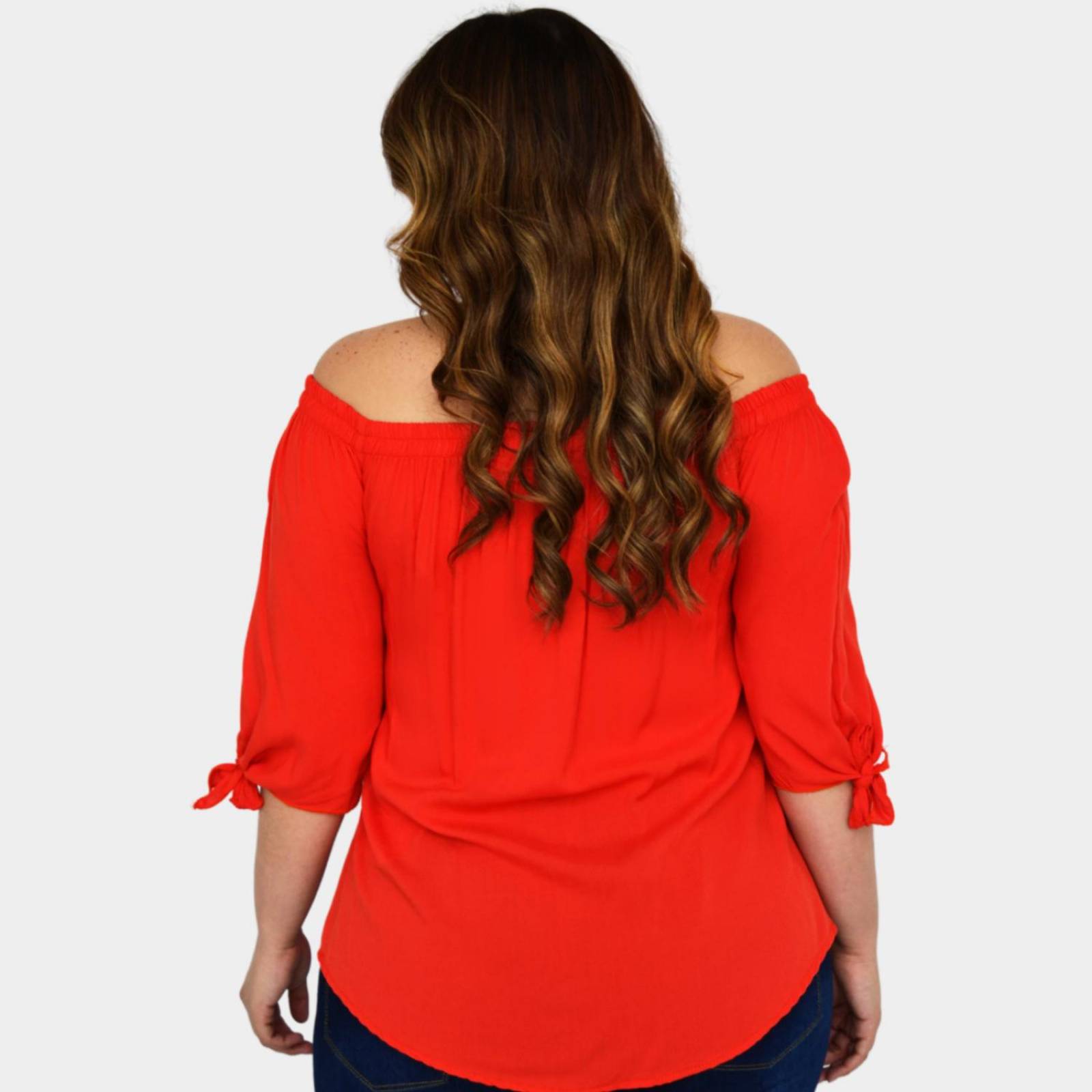 Blusa campesina talla extra, modelo 1608 (Naranja) 