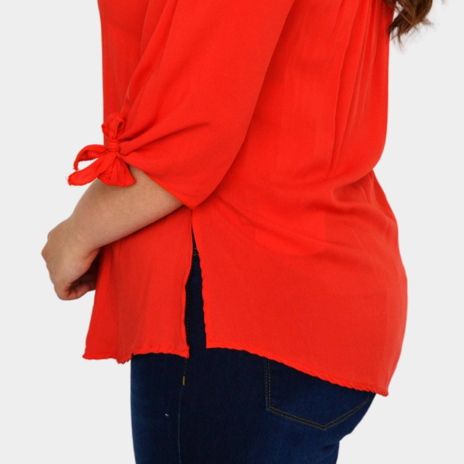 Blusa campesina talla extra, modelo 1608 (Naranja) 