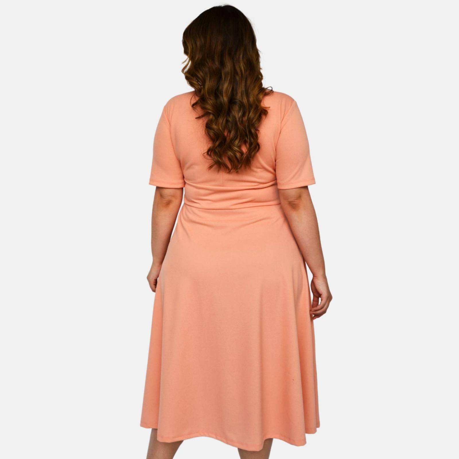 Vestido línea A (talla extra), modelo 4278 (Coral) 
