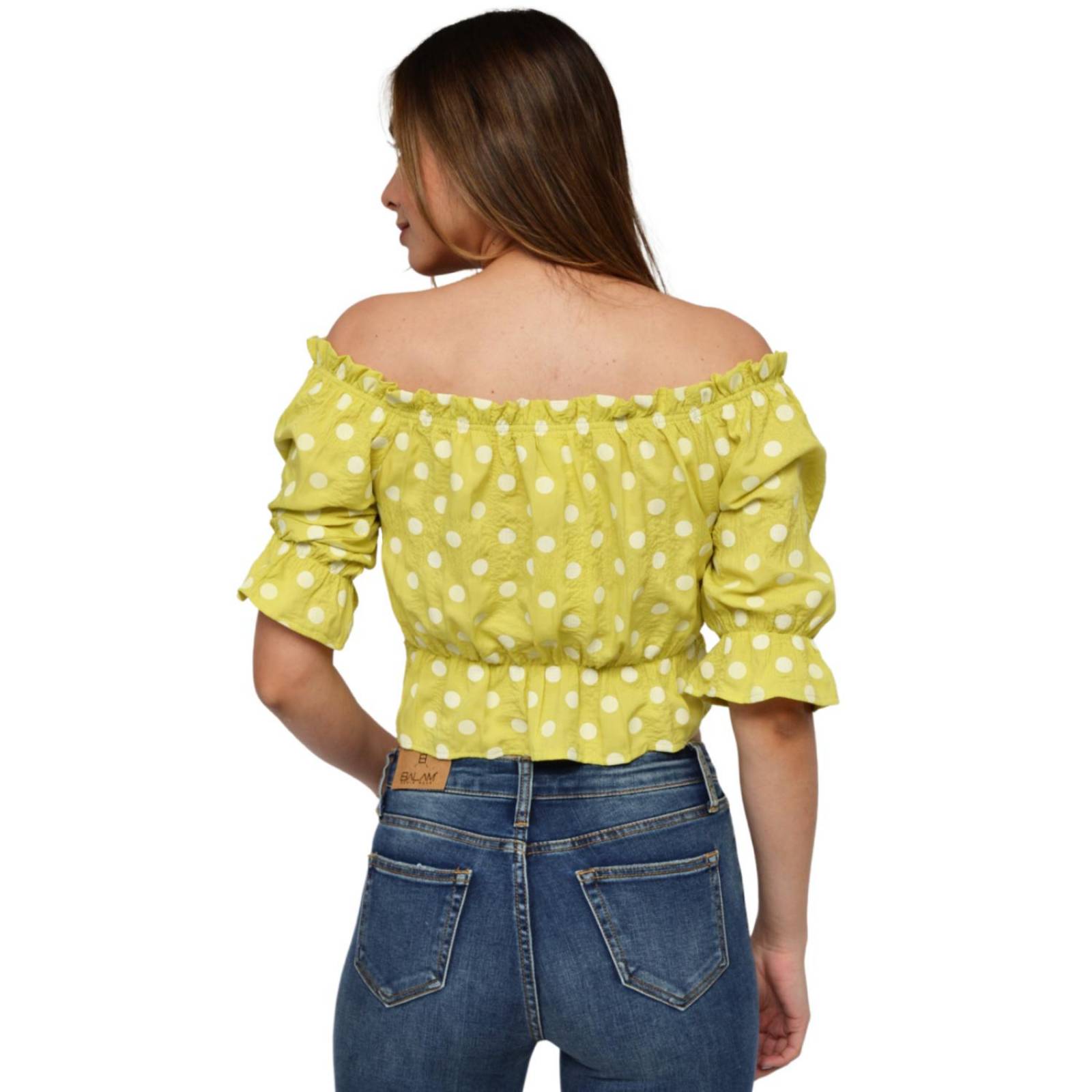 Crop top campesino, modelo 0614 (Verde) .