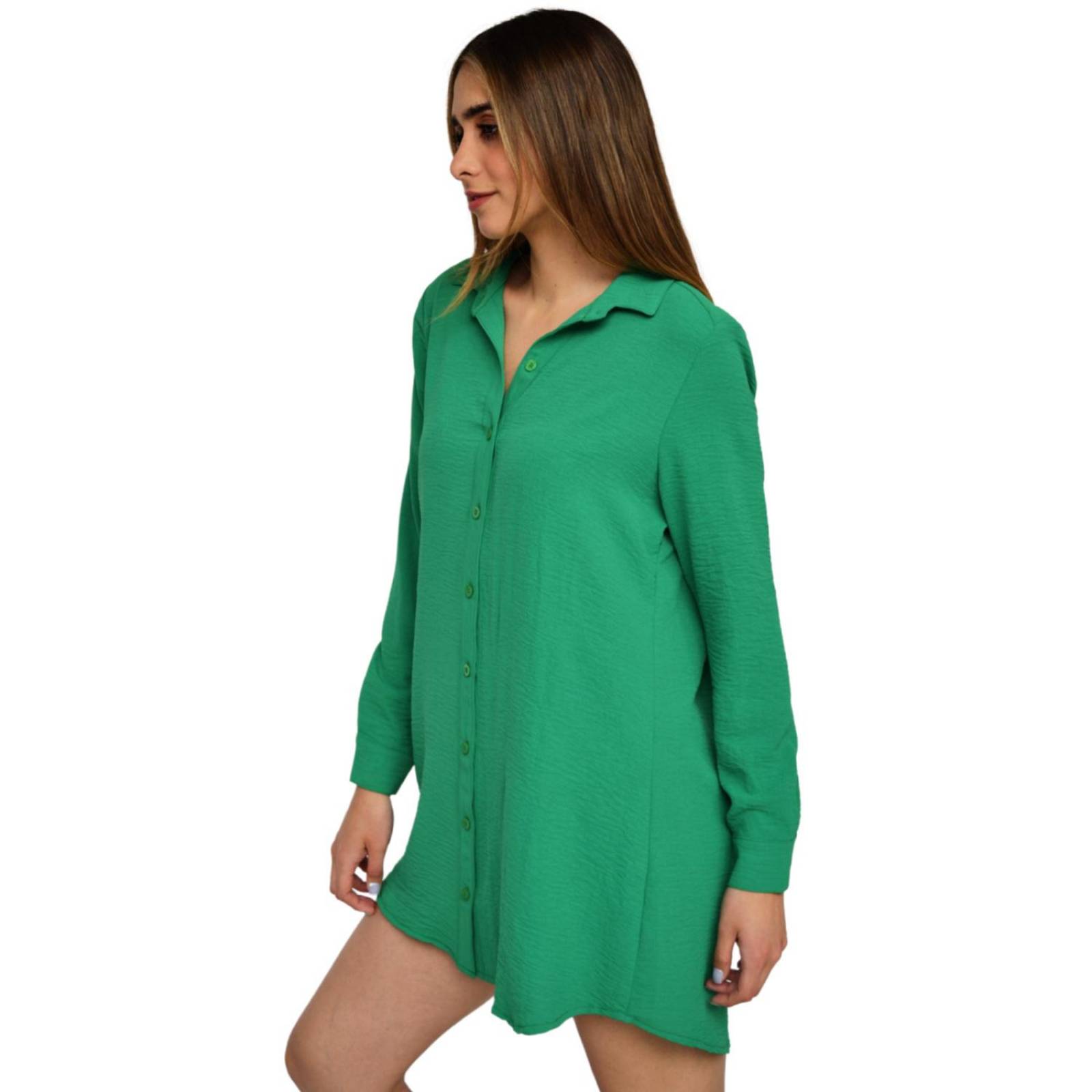 Vestido camisero oversize, modelo 1305 (Verde) 