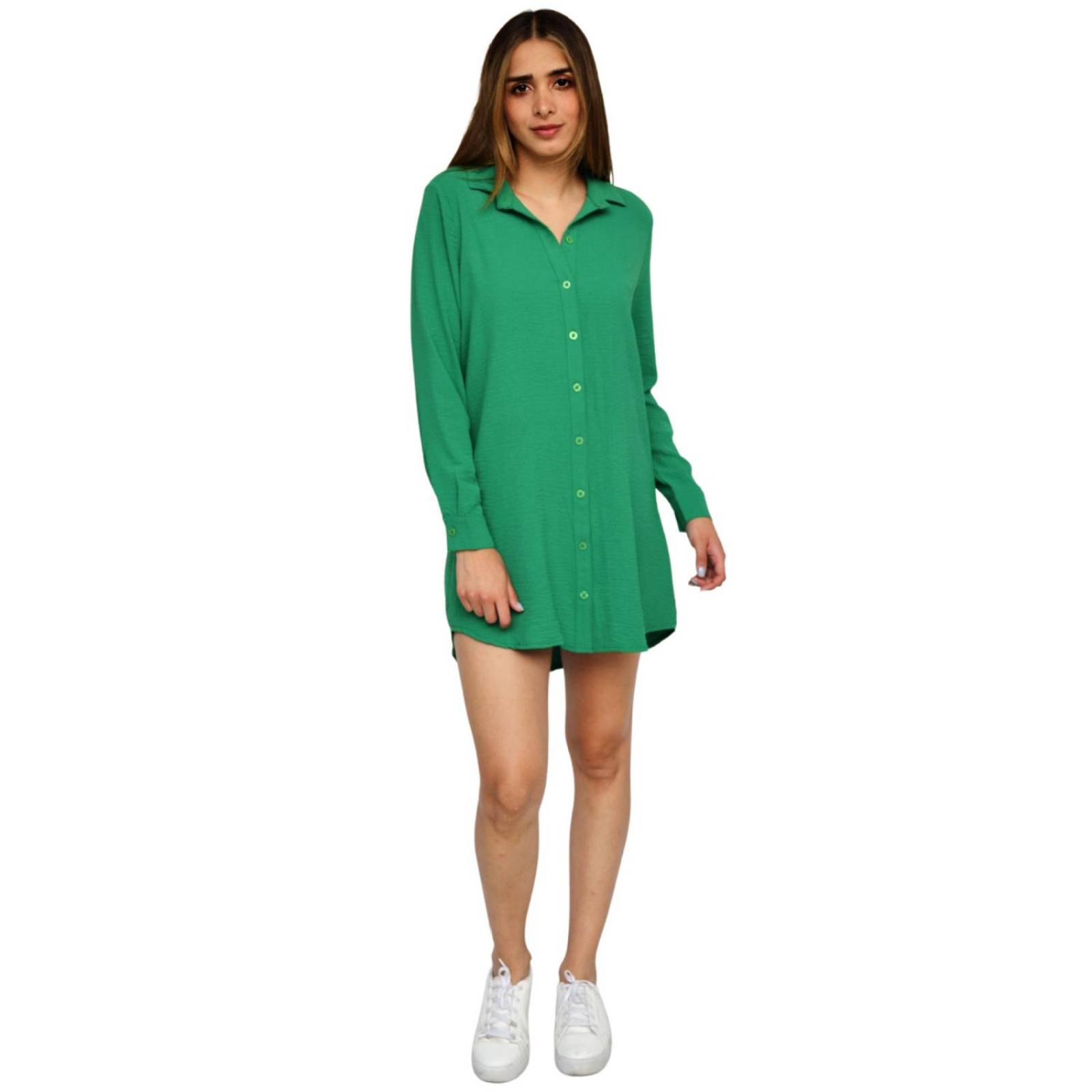 Vestido camisero oversize, modelo 1305 (Verde) 