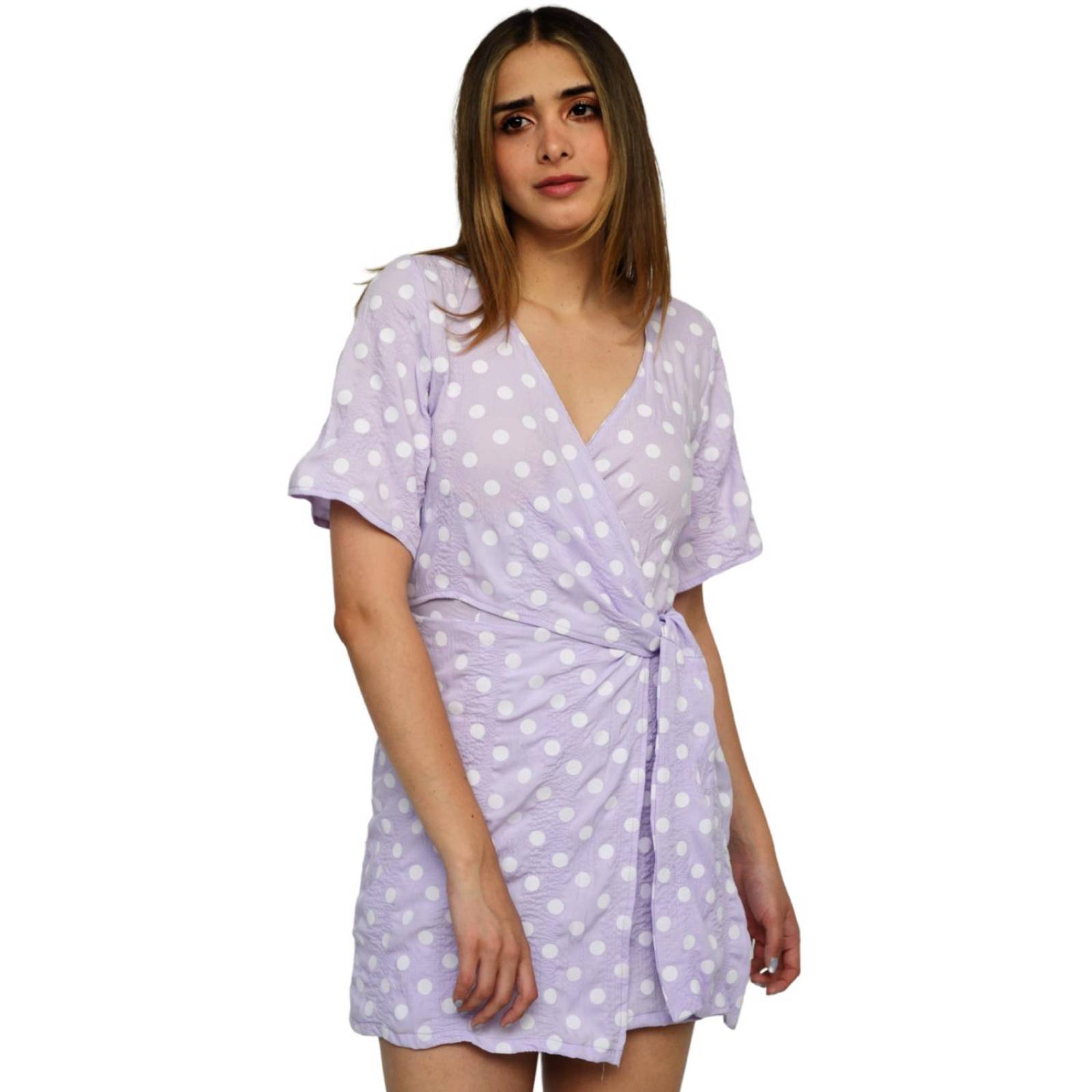 Vestido cruzado, modelo 0557 (Lila) 