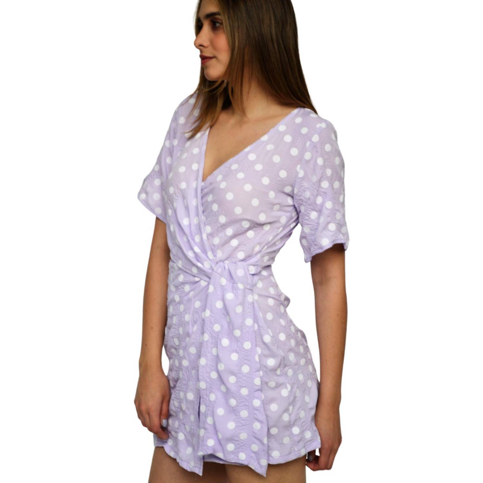 Vestido cruzado, modelo 0557 (Lila) 