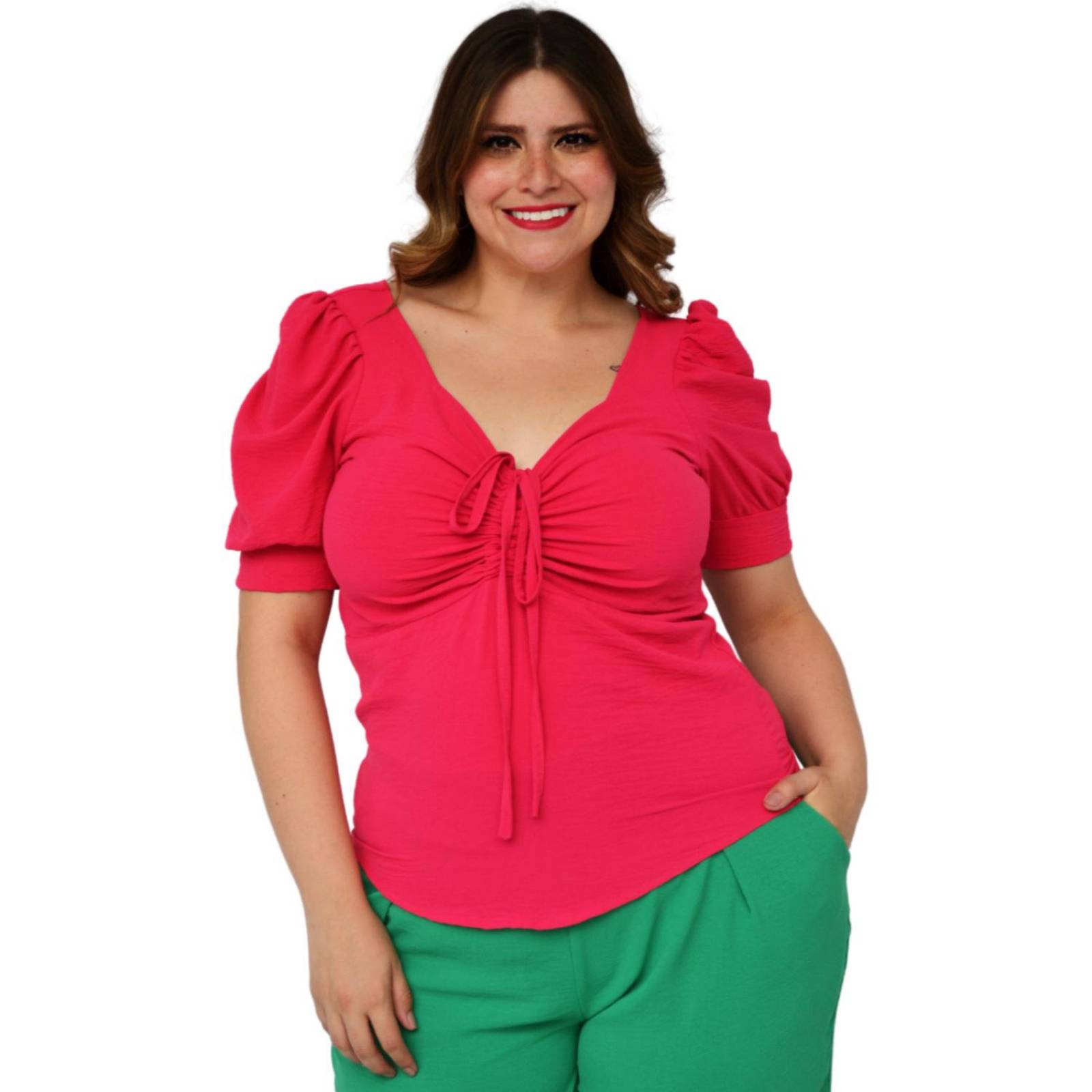 Blusa manga farol talla extra, modelo 0908 (Fiusha) 