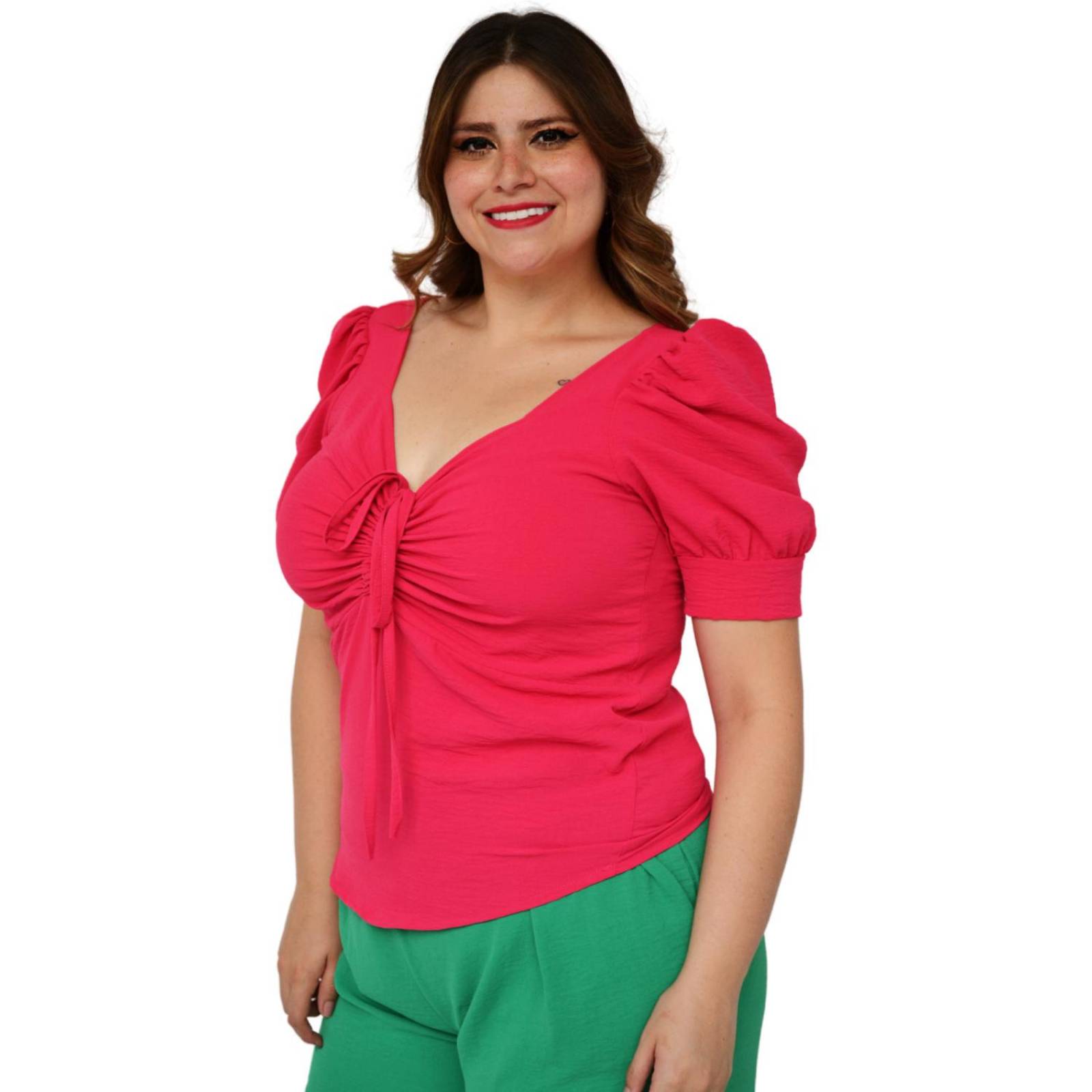 Blusa manga farol talla extra, modelo 0908 (Fiusha) 
