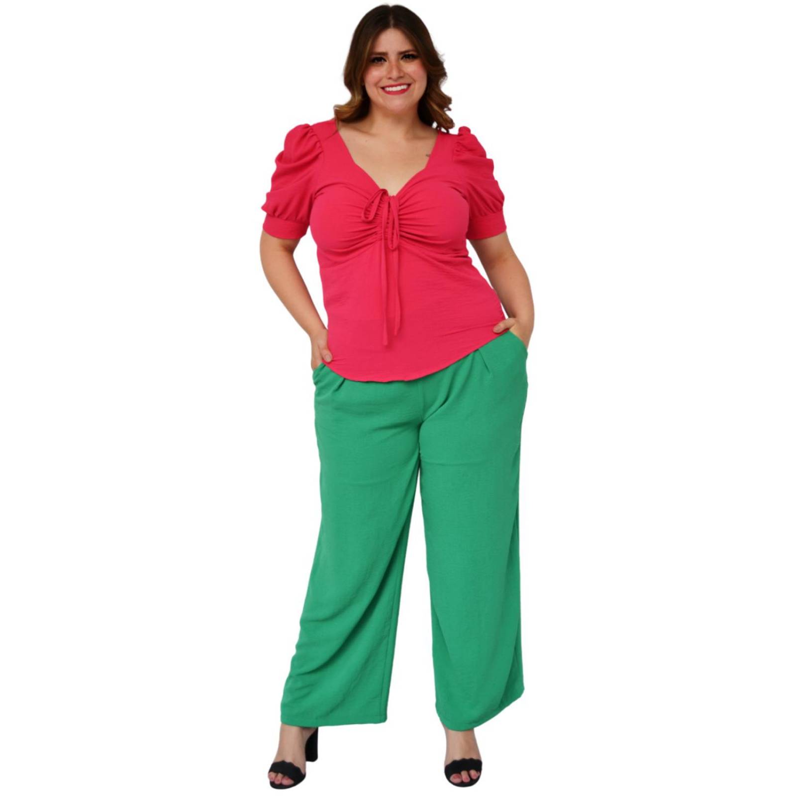 Blusa manga farol talla extra, modelo 0908 (Fiusha) 