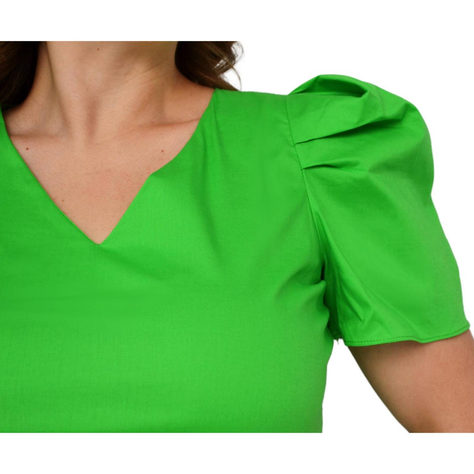 Blusa de popelina talla extra, modelo 2127 (Verde) 