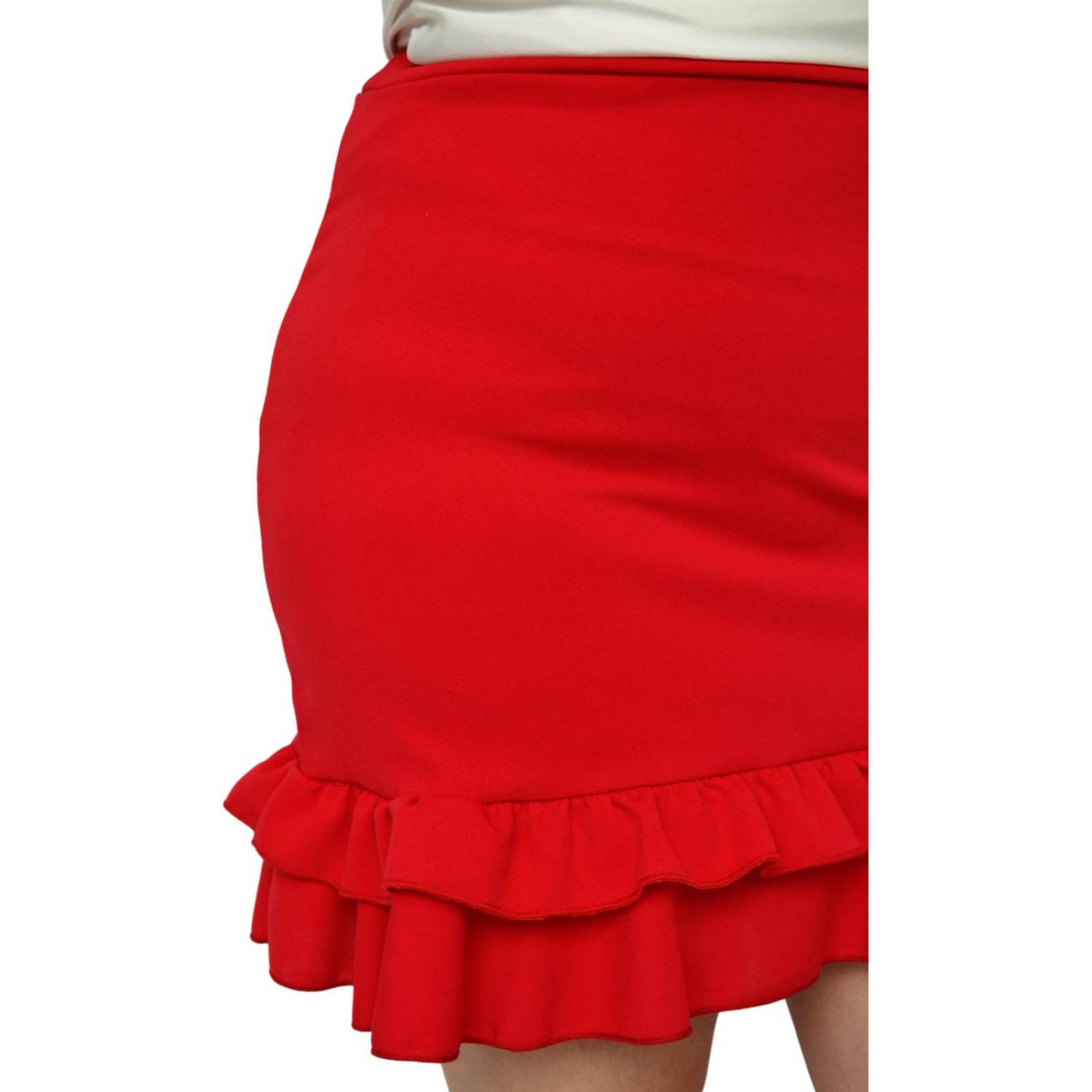 Falda corta talla extra, modelo 7036 (Rojo) .