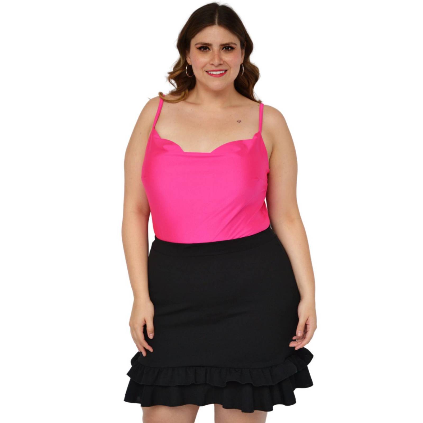 Falda corta talla extra, modelo 7036 (Negro) .