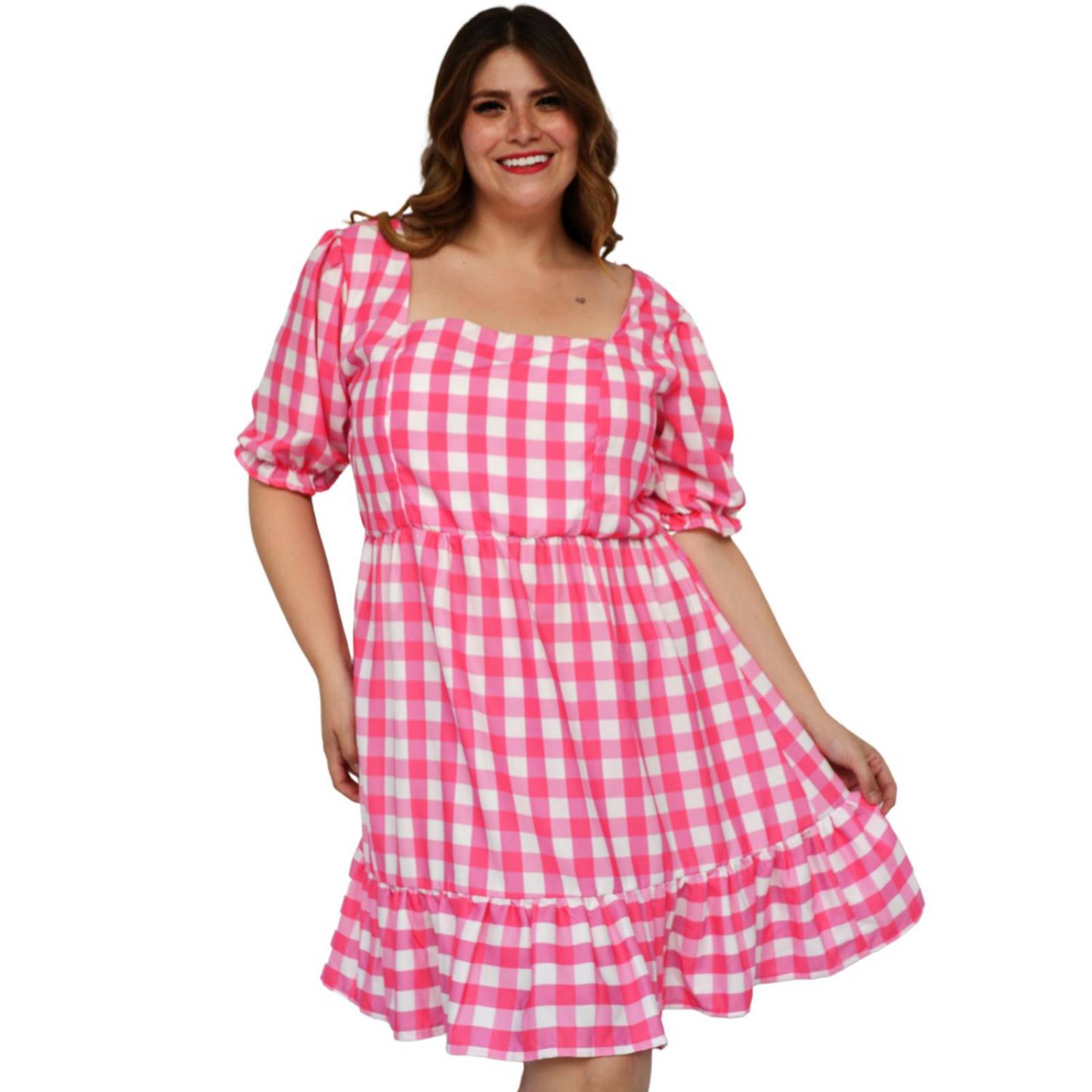 Vestido con manga bombacha (talla extra), modelo 4272 (Fiusha) 